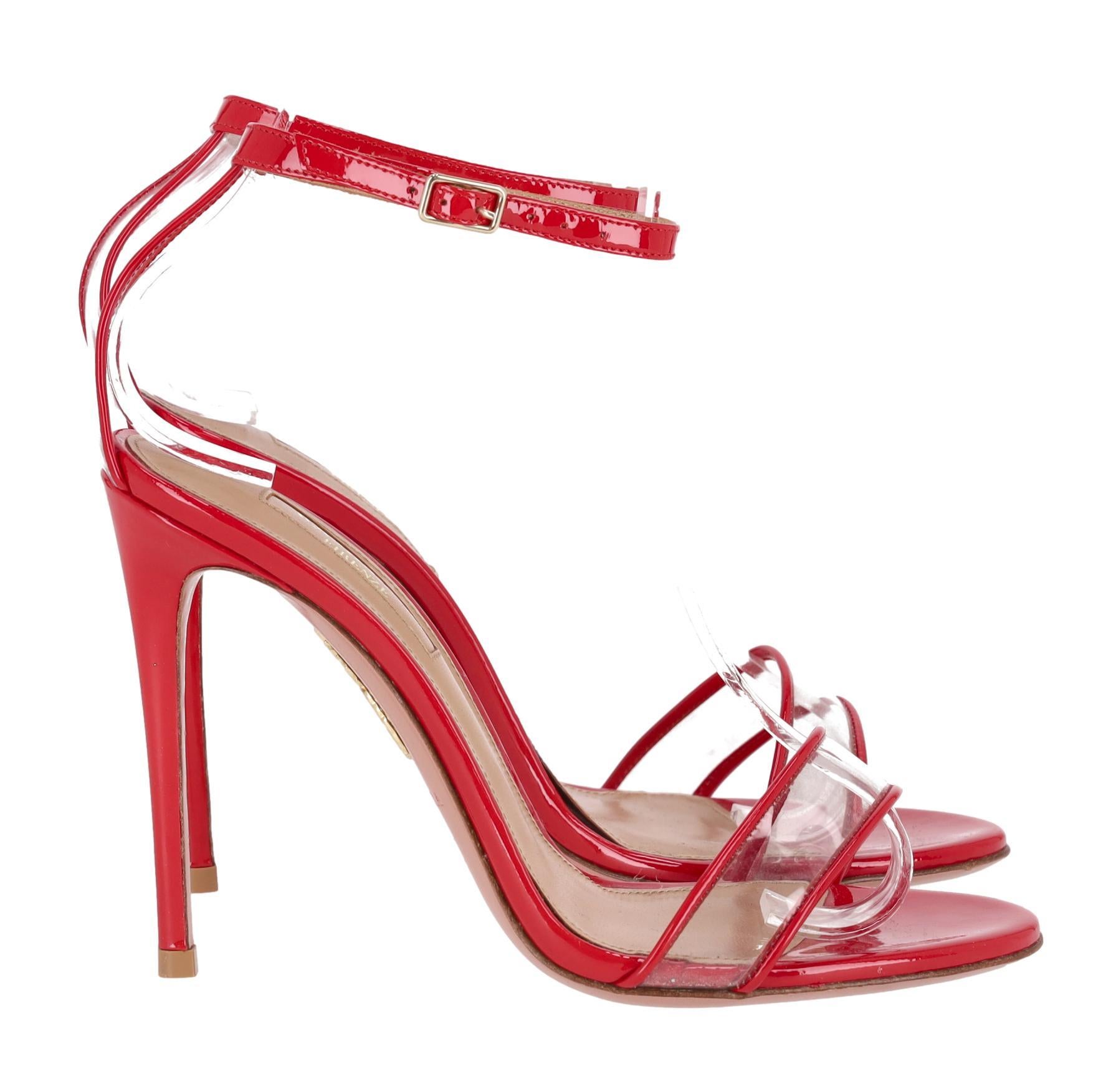 Sandali in pelle verniciata con cinturino in PVC Aquazzura In condizioni ottime in vendita a London, GB
