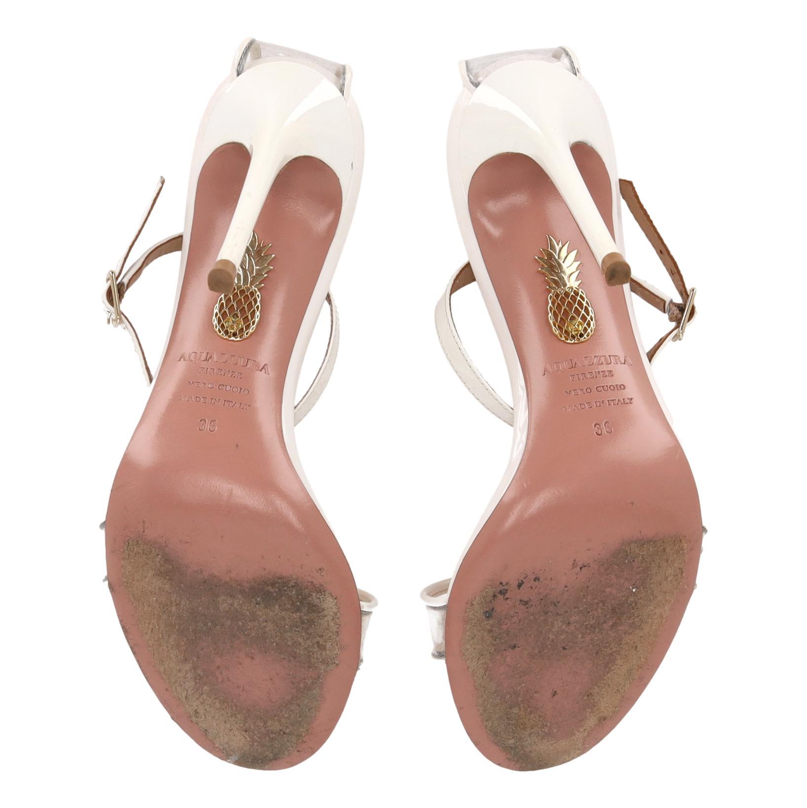 Aquazzura - Sandales en cuir verni à lanières PVC en vente 1