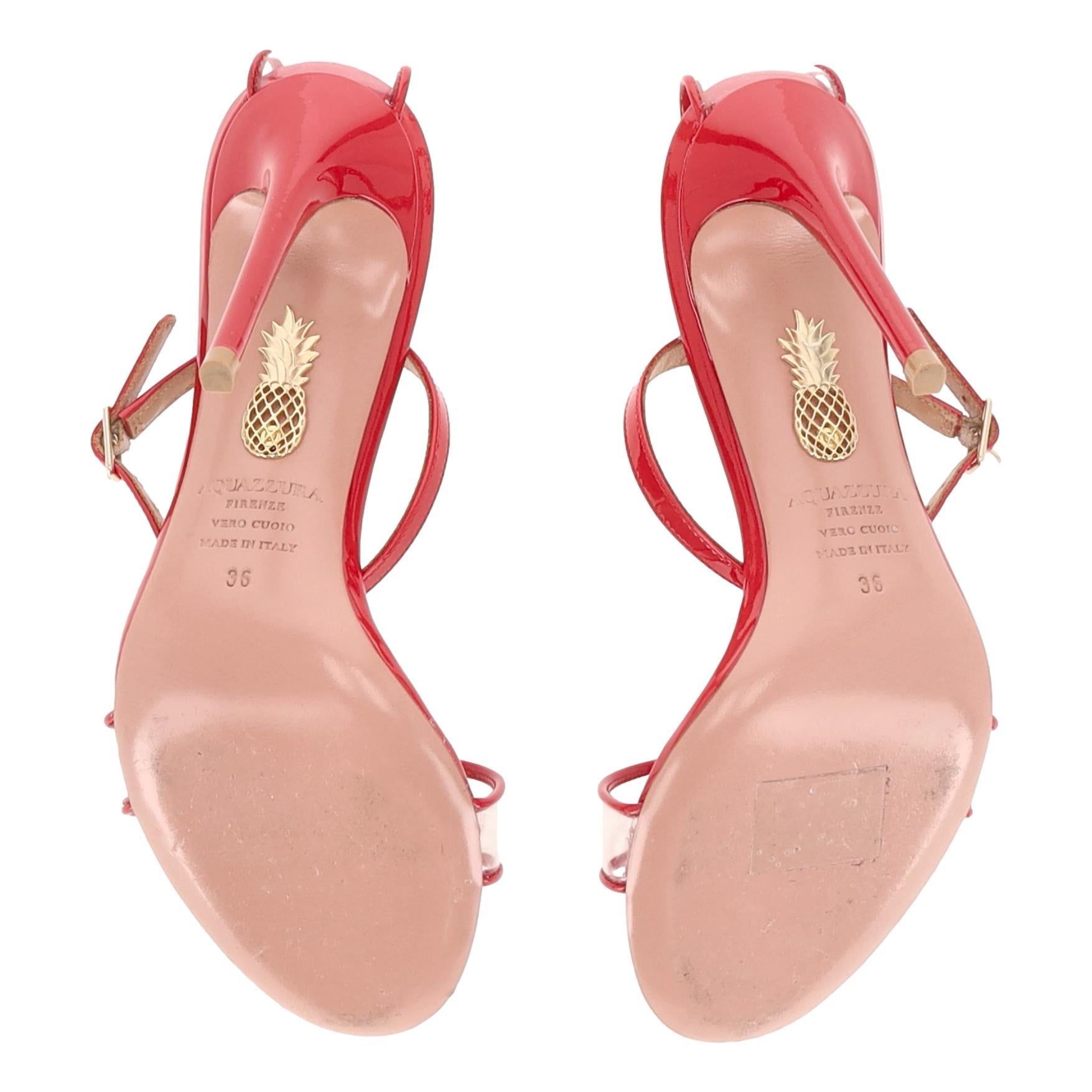 Sandali in pelle verniciata con cinturino in PVC Aquazzura in vendita 1