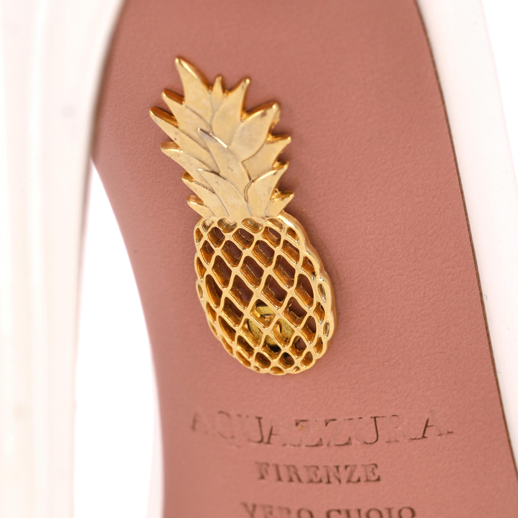 Aquazzura - Sandales en cuir verni à lanières PVC en vente 2