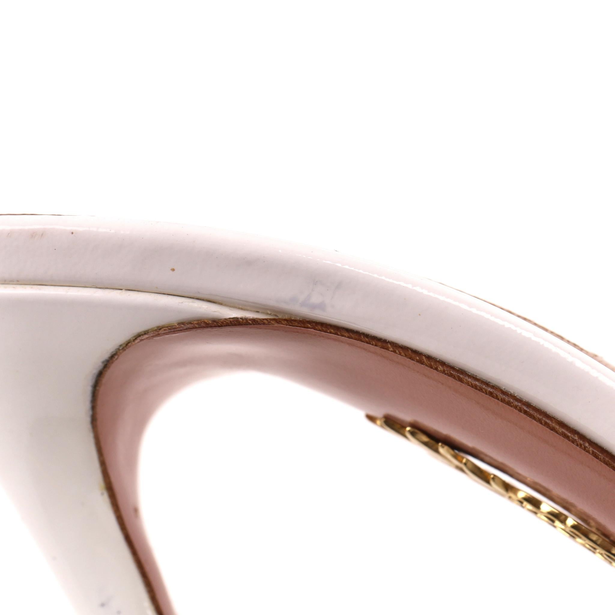 Aquazzura - Sandales en cuir verni à lanières PVC en vente 4