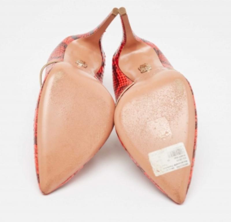 De las mujeres Bombas de punta de pitón rojo/negro Aquazzura Talla 40