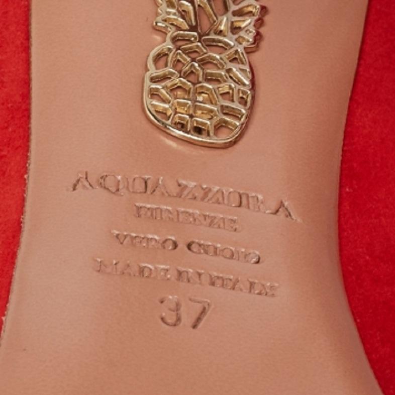 Aquazzura Sandalias con cordones Tango Curvy de ante rojo talla 37 en venta 4