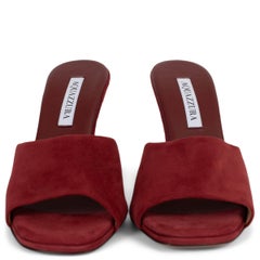 AQUAZZURA red suede VIOLETTE 95 Mule Sandals Shoes 38
