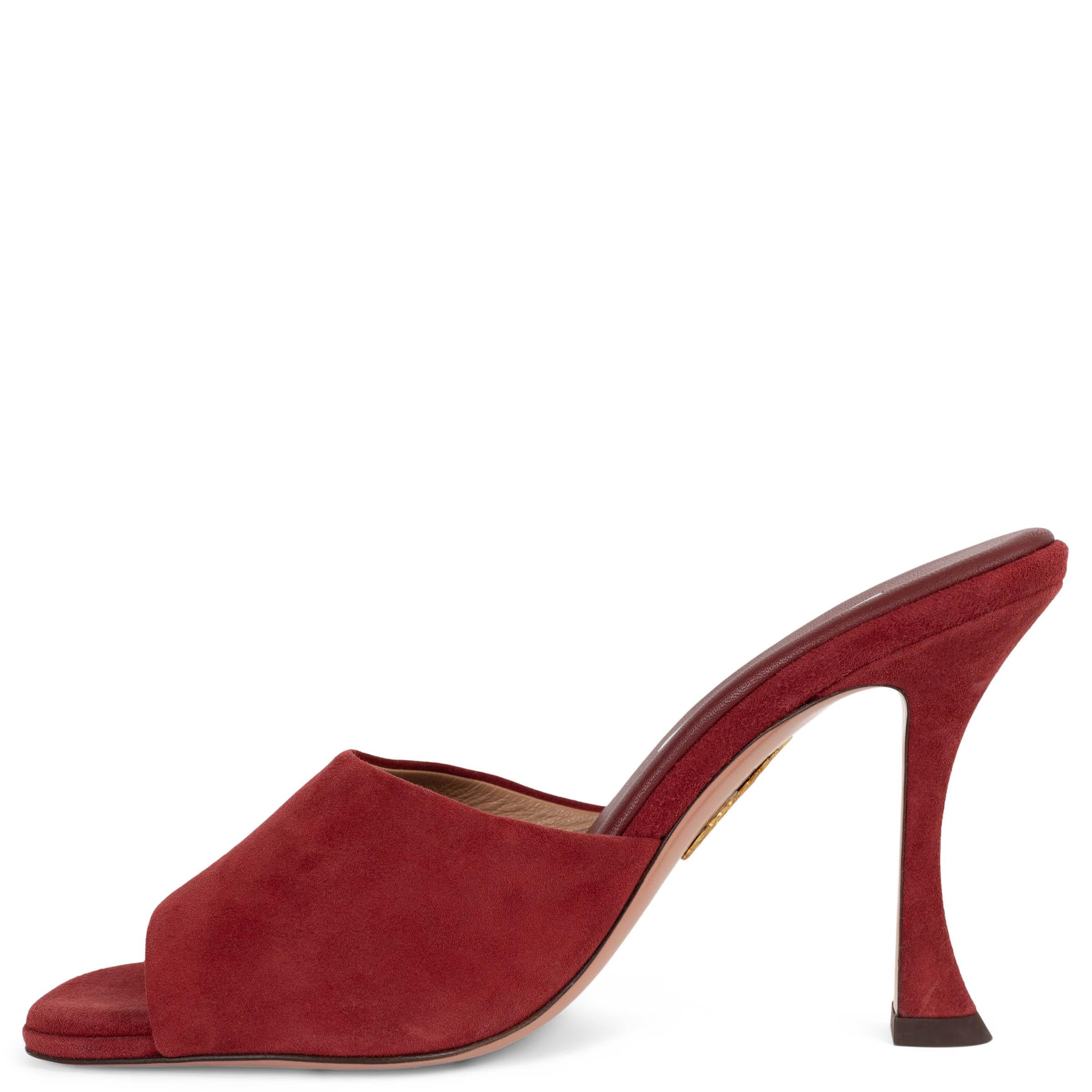 Marron AQUAZZURA Mules VIOLETTE 95 en daim rouge 38 en vente