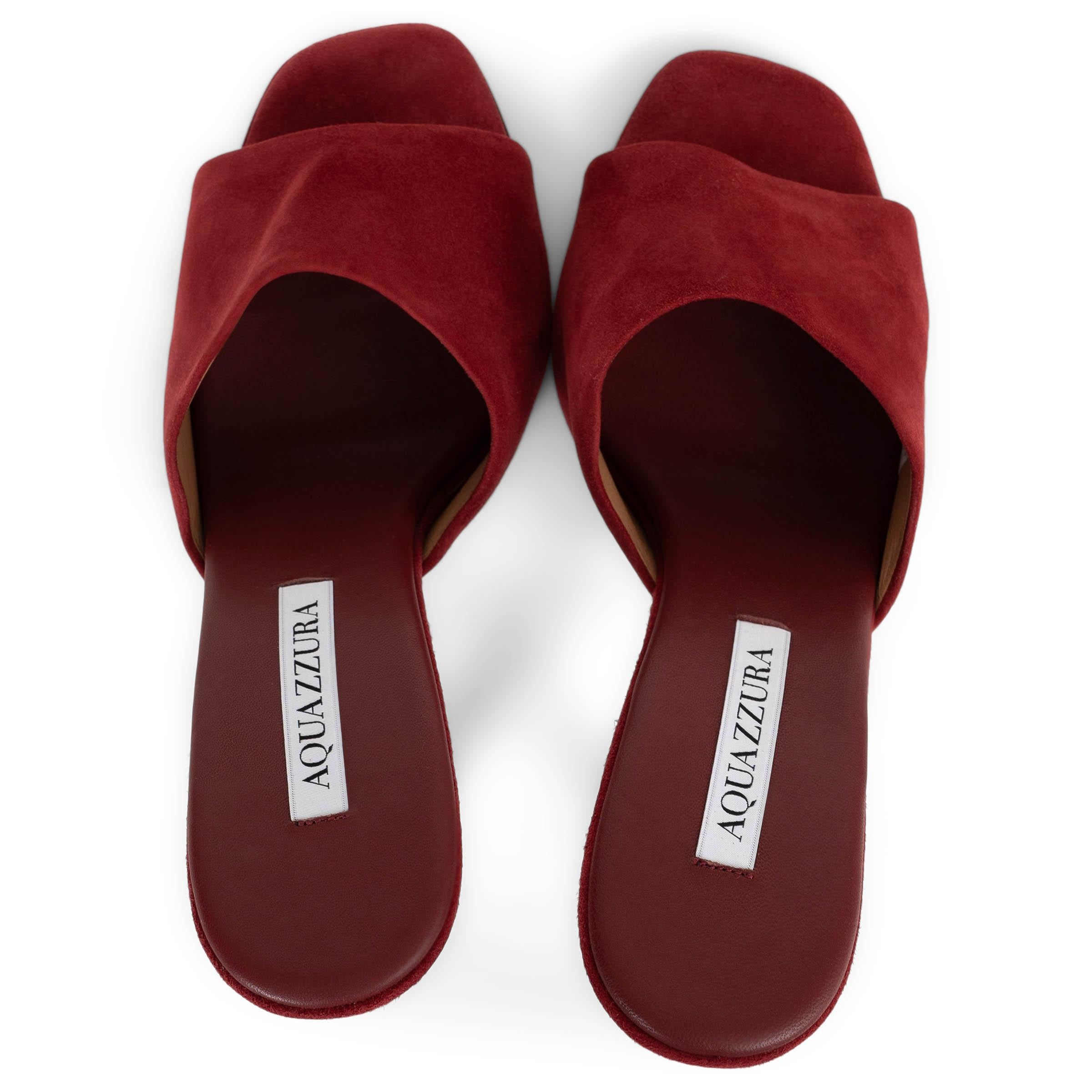 AQUAZZURA Mules VIOLETTE 95 en daim rouge 38 Pour femmes en vente