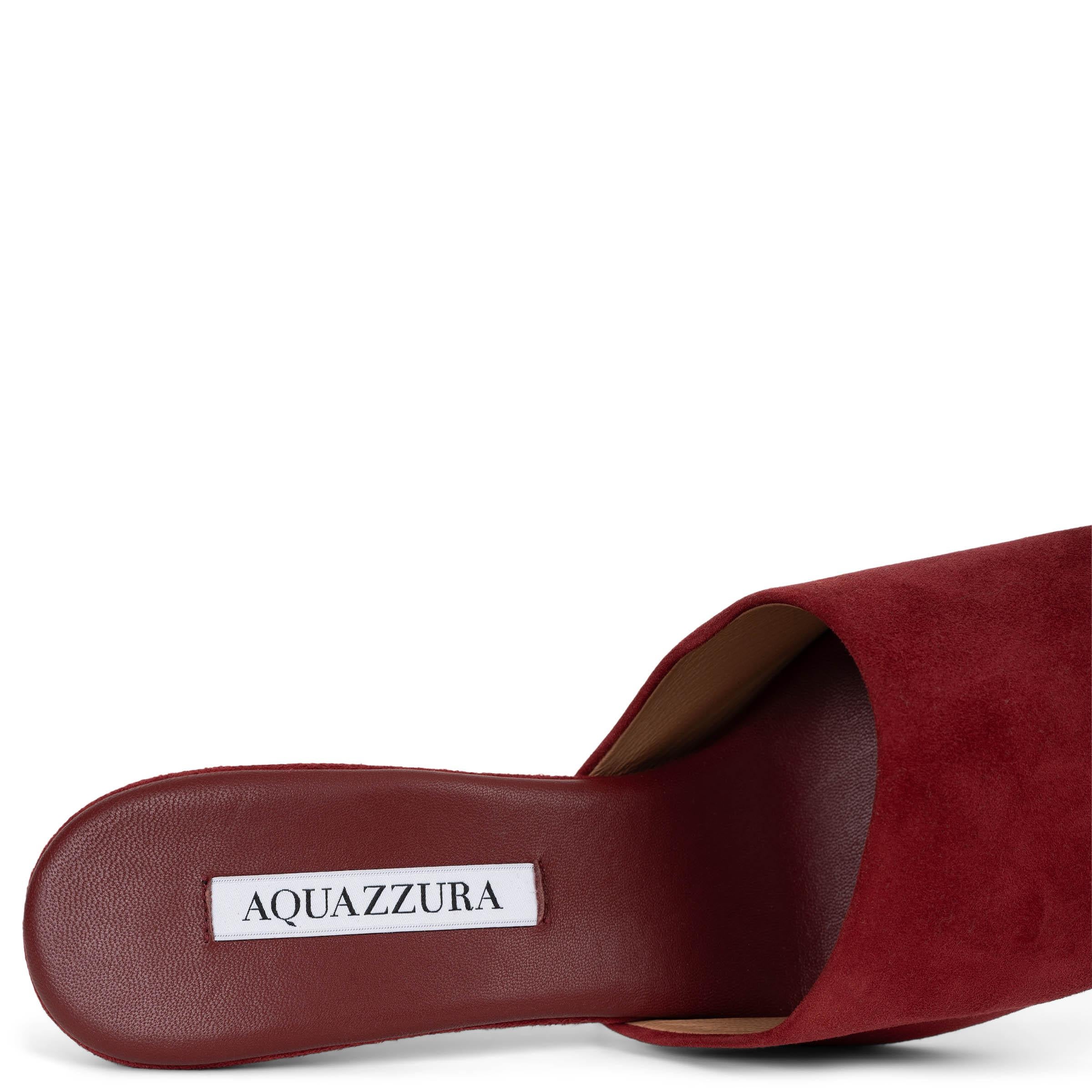 AQUAZZURA Mules VIOLETTE 95 en daim rouge 38 en vente 1