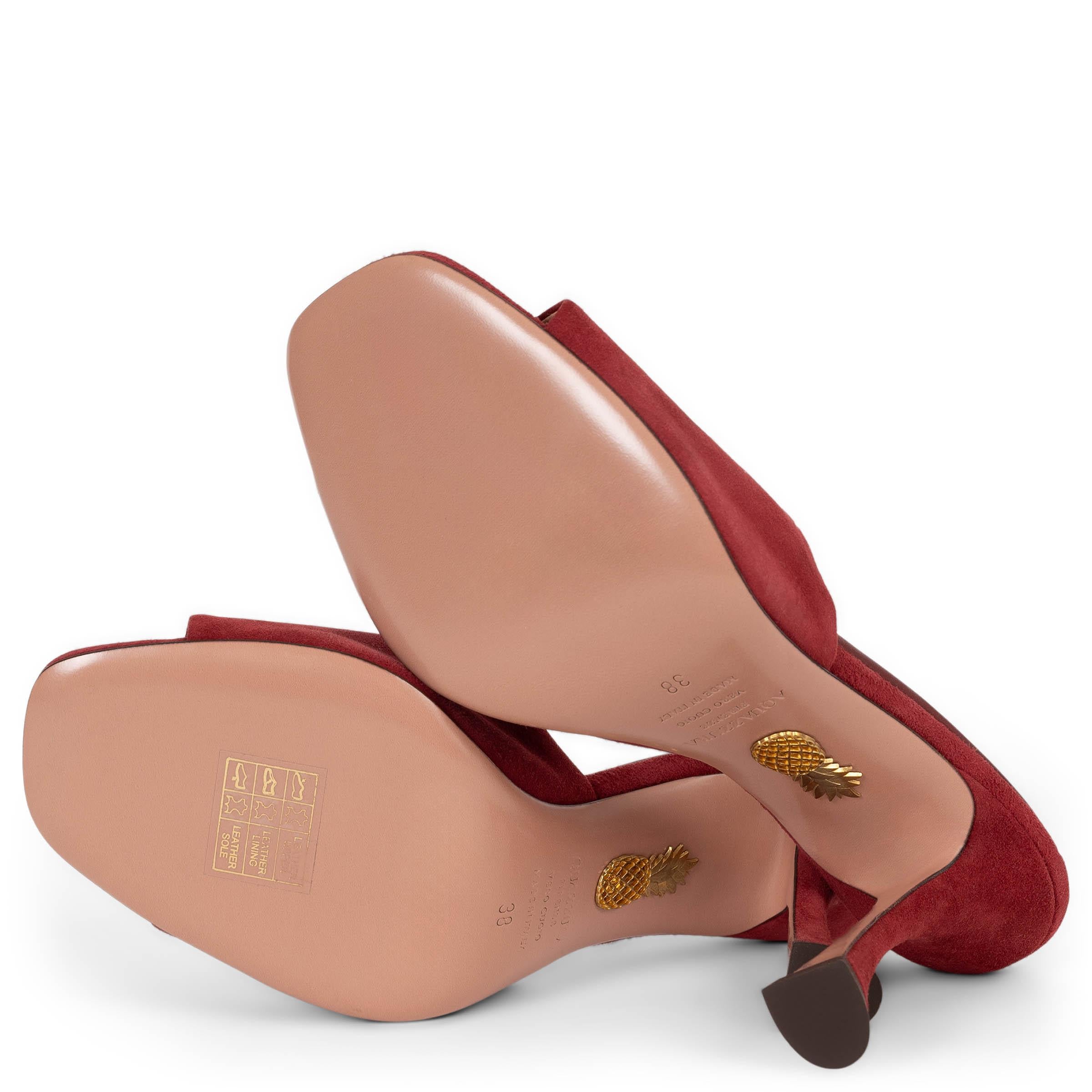 AQUAZZURA Mules VIOLETTE 95 en daim rouge 38 en vente 2