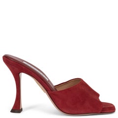 AQUAZZURA camoscio rosso VIOLETTE 95 Mule Sandali Scarpe 38