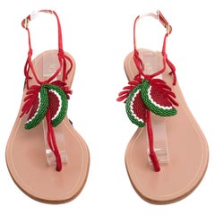 Aquazzura Sandales EU38.5 Juicy Fruit suede Sandals Flats US8 New