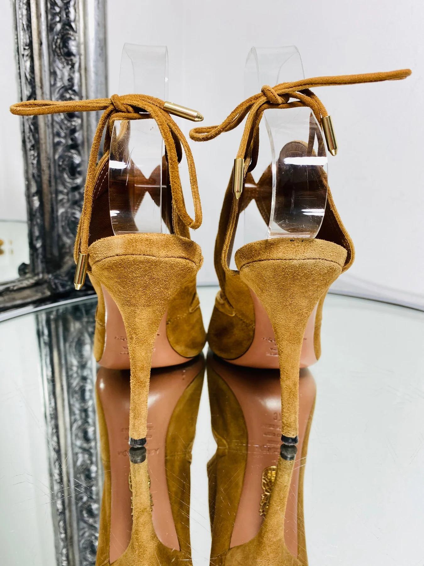 Brown Aquazzura Sexy Thing Suede Sandals For Sale
