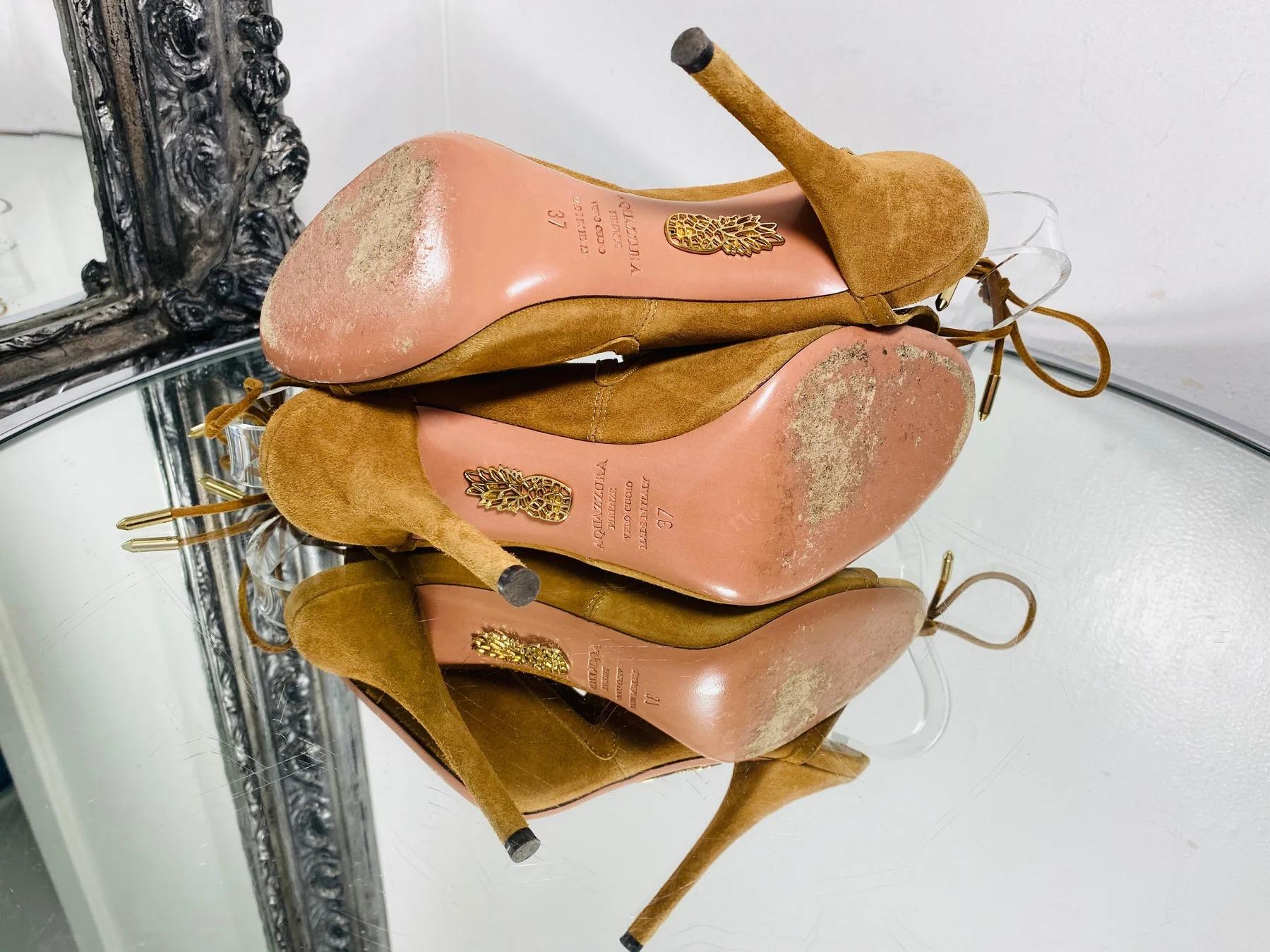 Aquazzura Sexy Thing Suede Sandals In Good Condition For Sale In London, GB