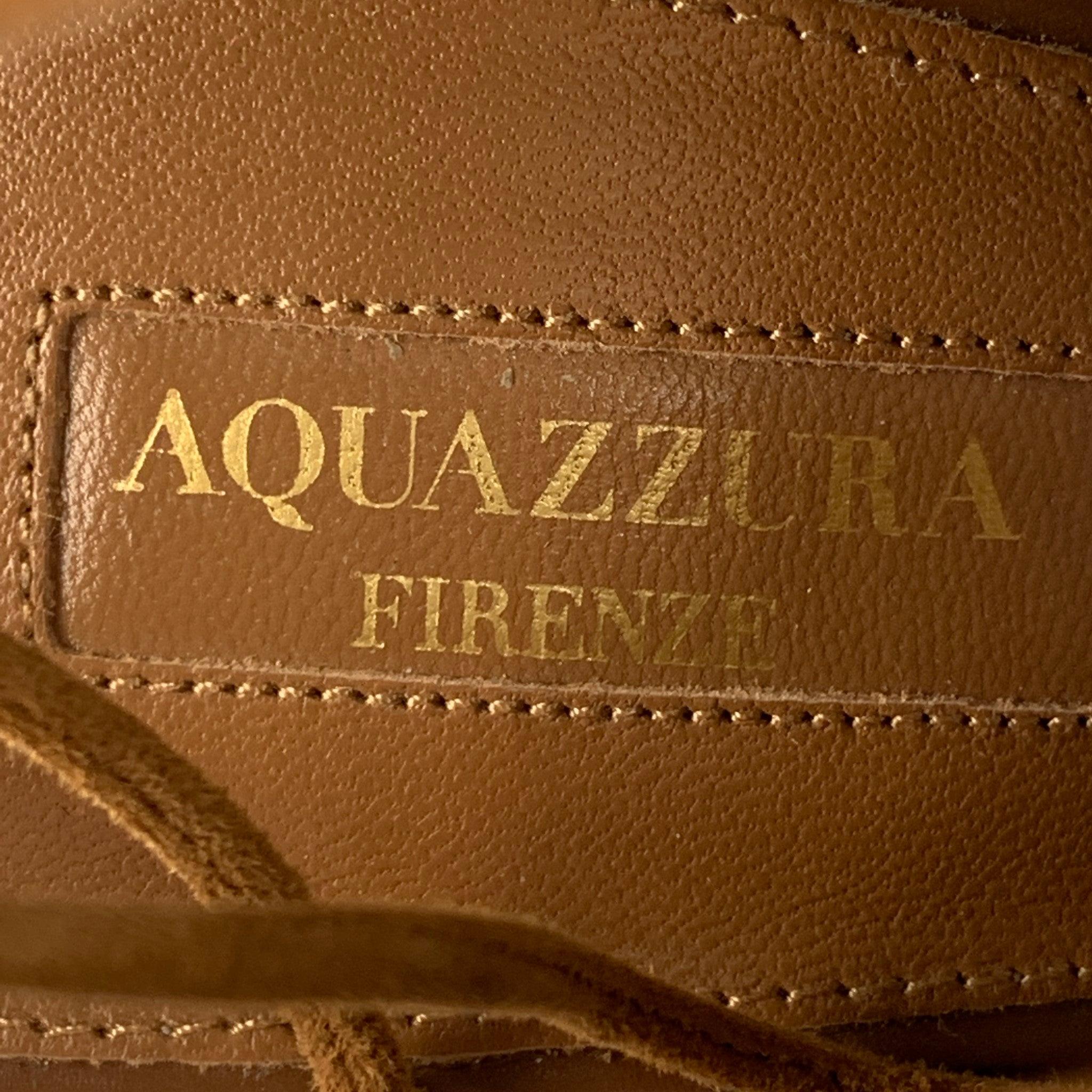 AQUAZZURA Size 8.5 Grey & Tan Color Block Suede Open Toe Boots For Sale 2