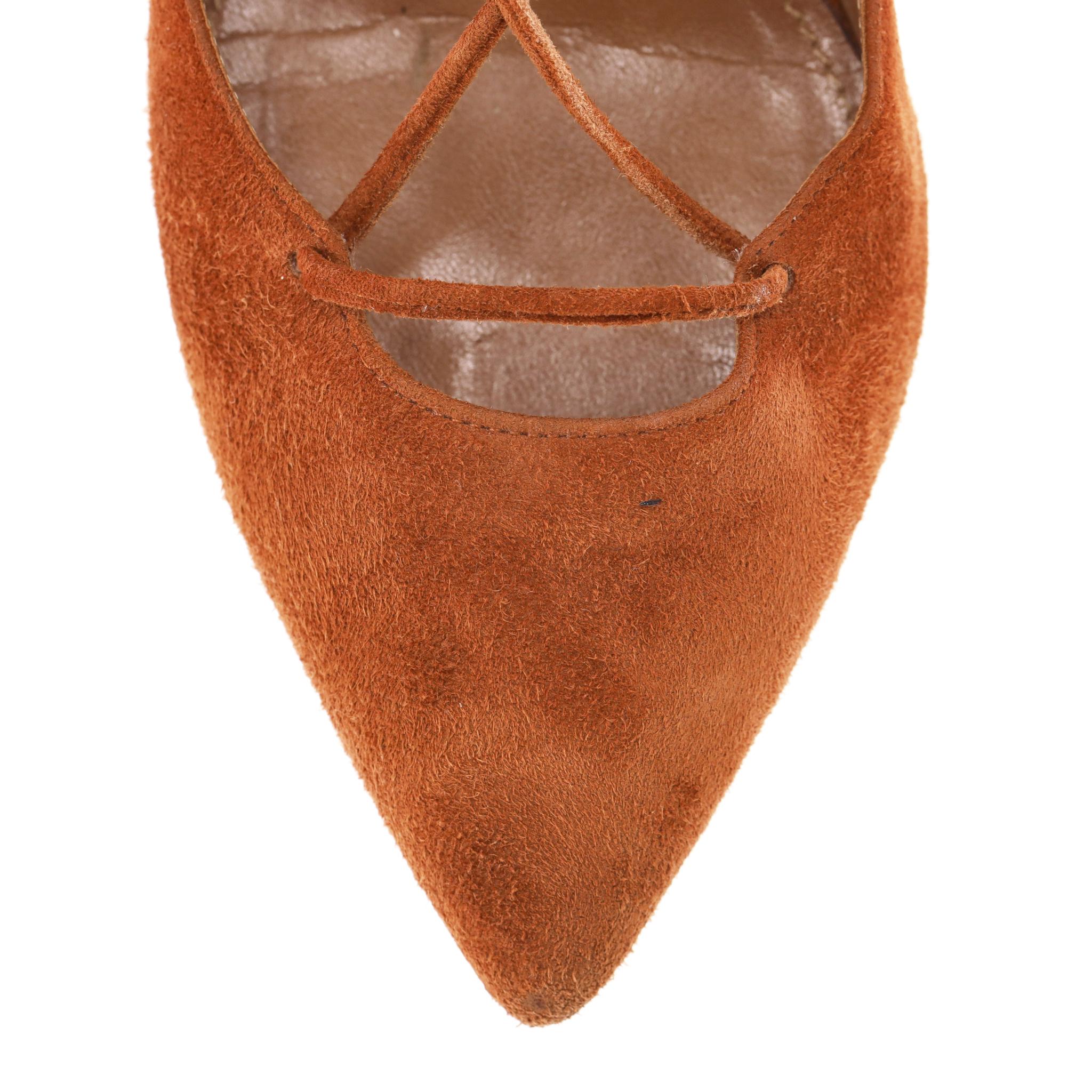 Aquazzura - Belgravia - Escarpins en daim à lacets en vente 1