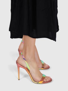 Aquazzura Sunrise So Nude Plexi 105 Sandali Taglia IT 37.5