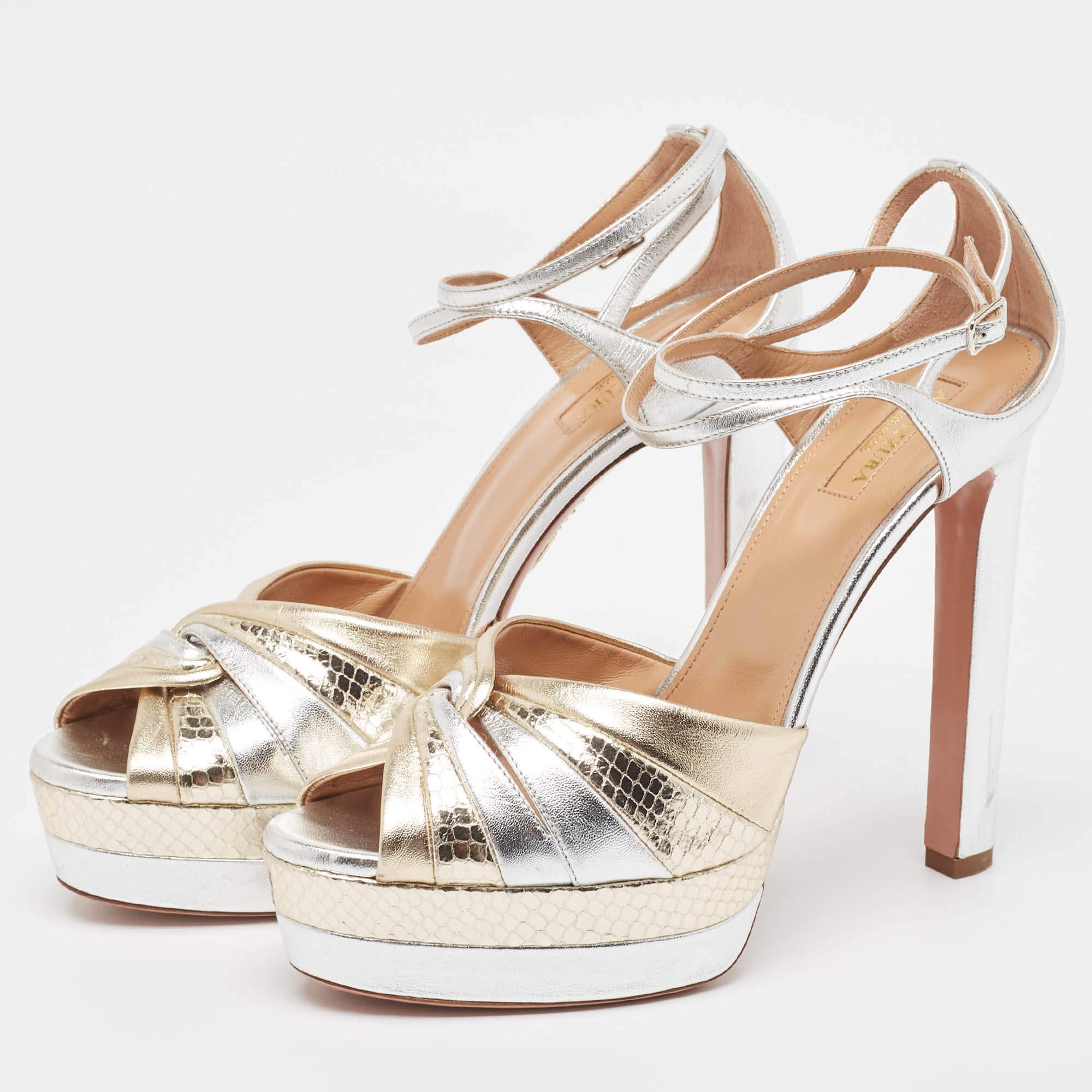 Aquazzura's classy take on footwear is captured in this design. The sandals are wonderfully crafted using high-quality materials and set on durable soles. Wear yours with cropped hemlines to spotlight the modern construction.

Includes: Original