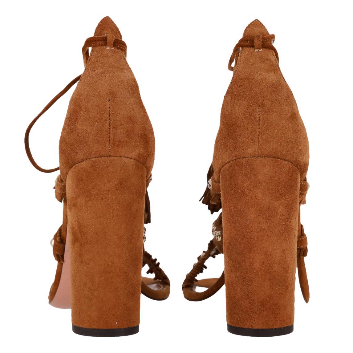 De las mujeres Sandalias de ante con flecos 'Tulum' de Aquazzura