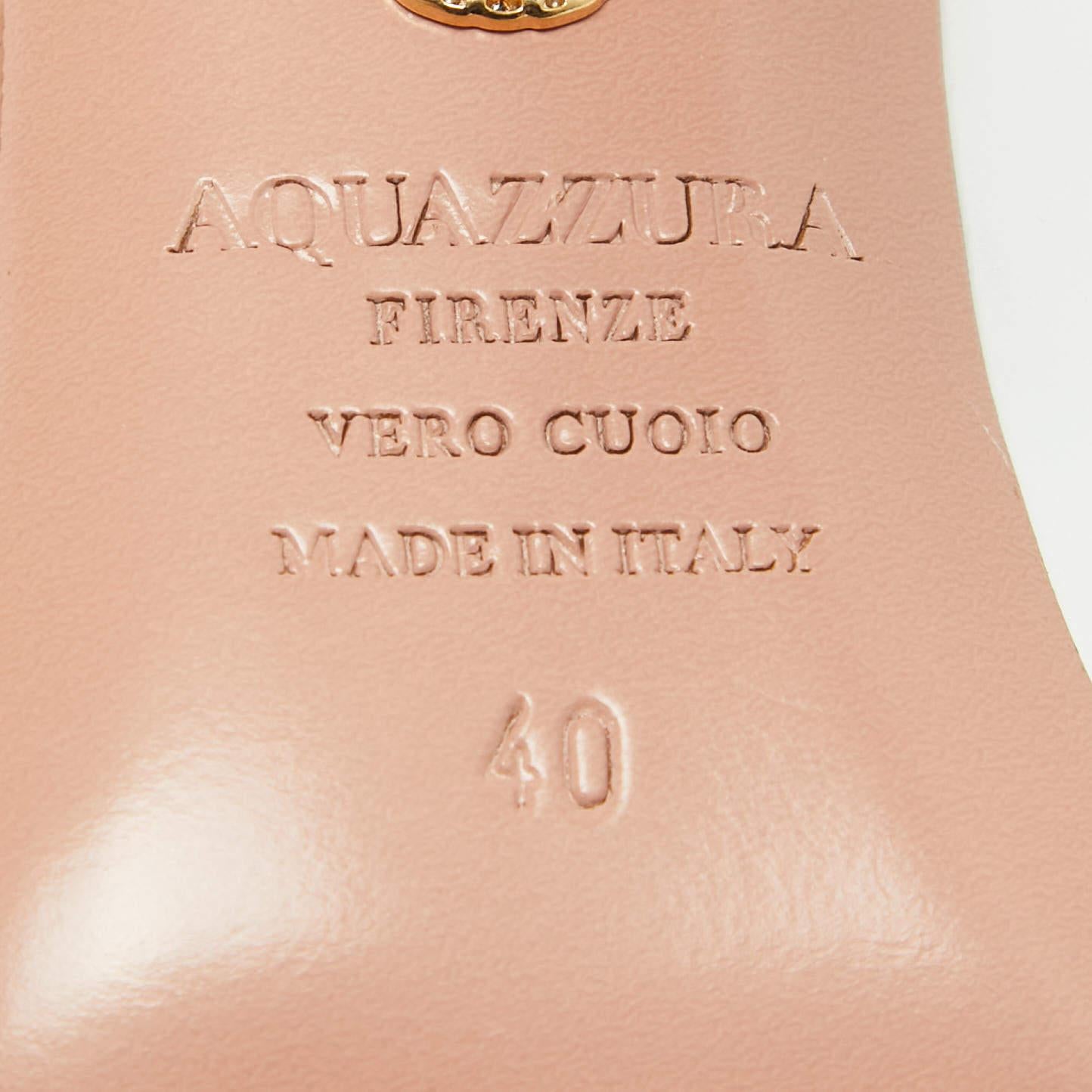 Women's Aquazzura White Leather Mary Jane Pumps Size 40 For Sale
