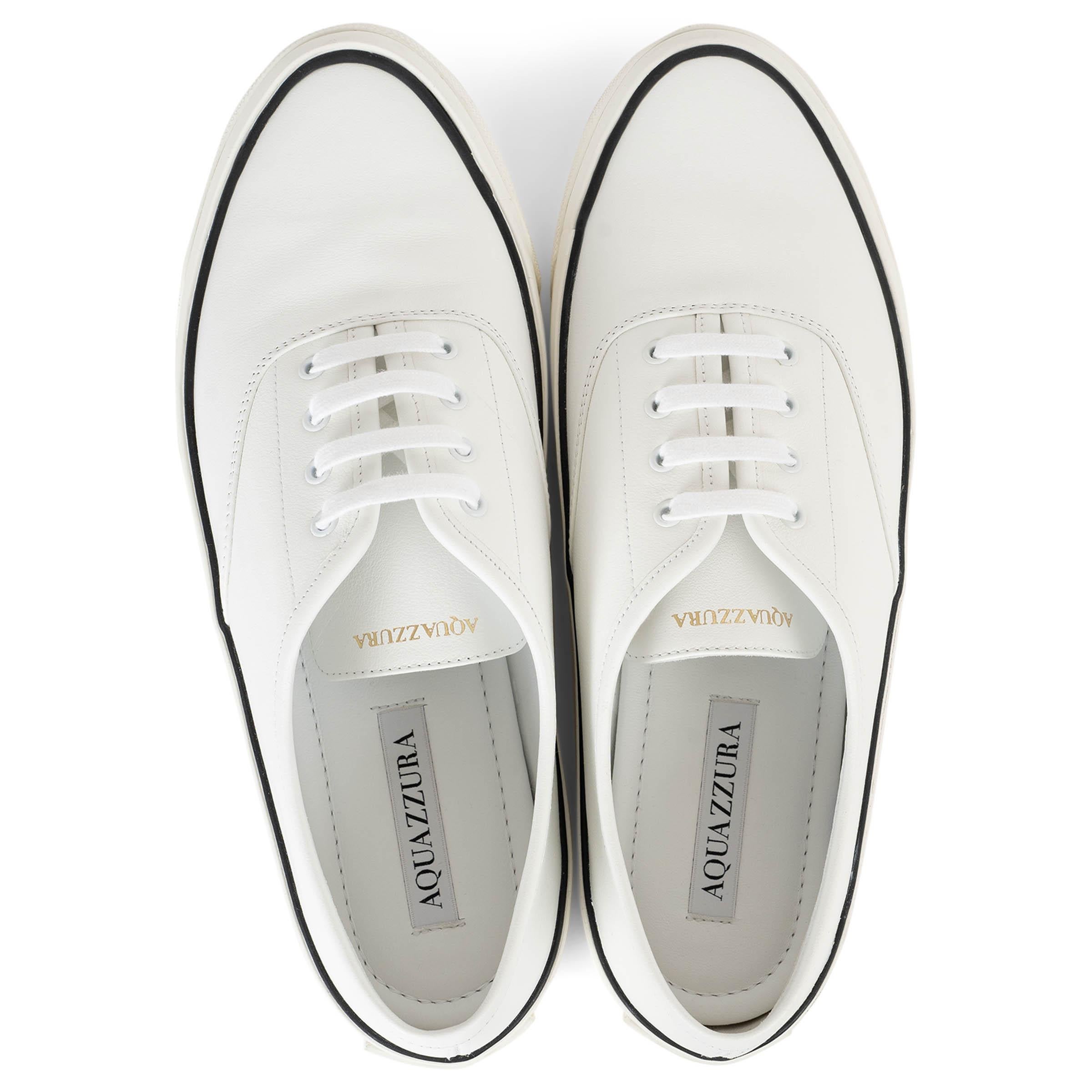 AQUAZZURA cuir blanc MINIMALIST Chaussures de sport 38 Pour femmes en vente