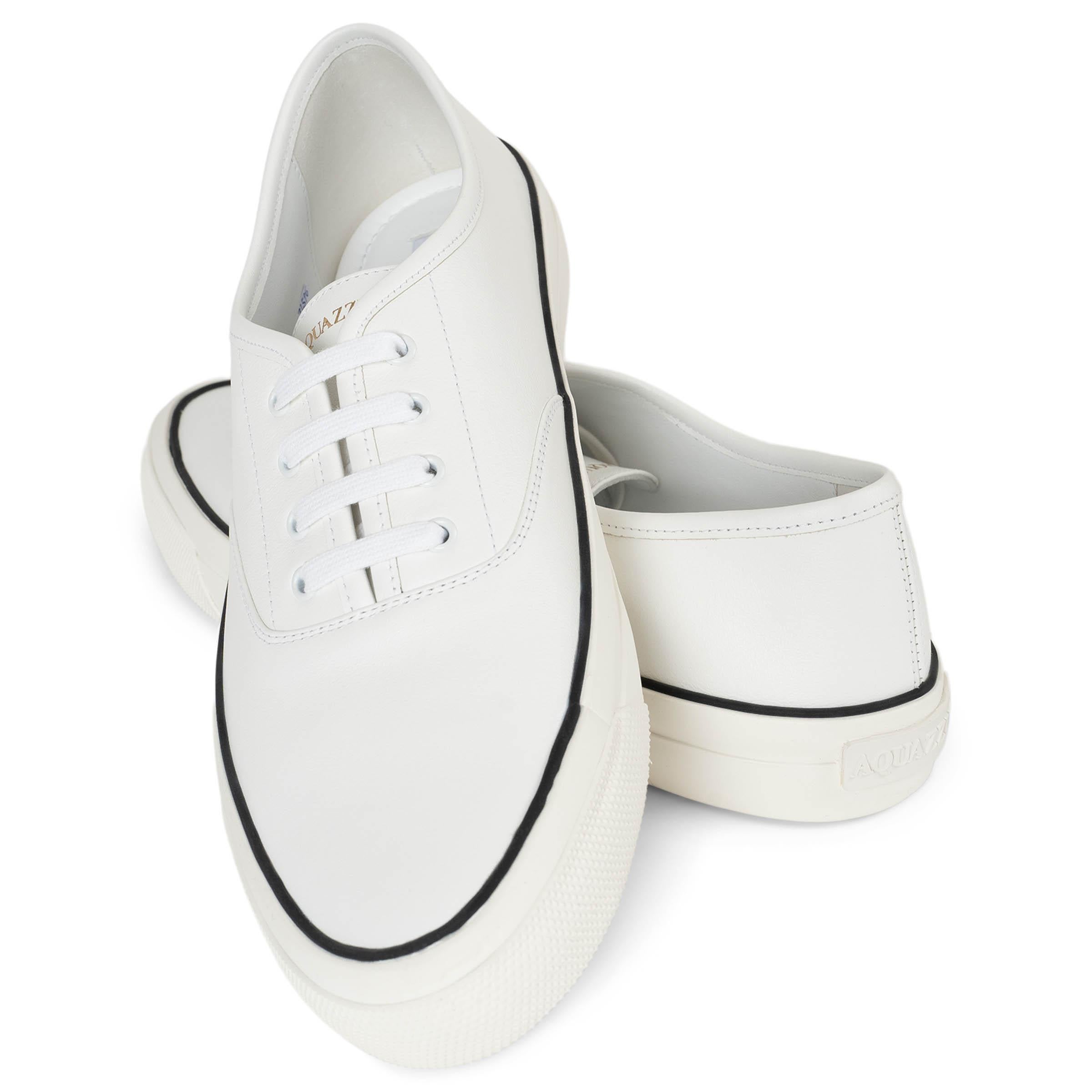 AQUAZZURA cuir blanc MINIMALIST Chaussures de sport 38 en vente 1
