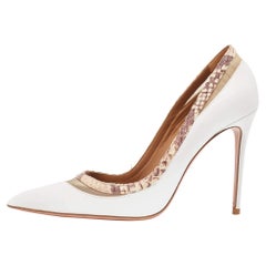 Aquazzura White Leather Pointed Toe Pumps Size 38
