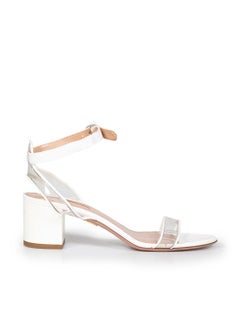 Aquazzura White Patent Open Toe Sandals Size IT 37