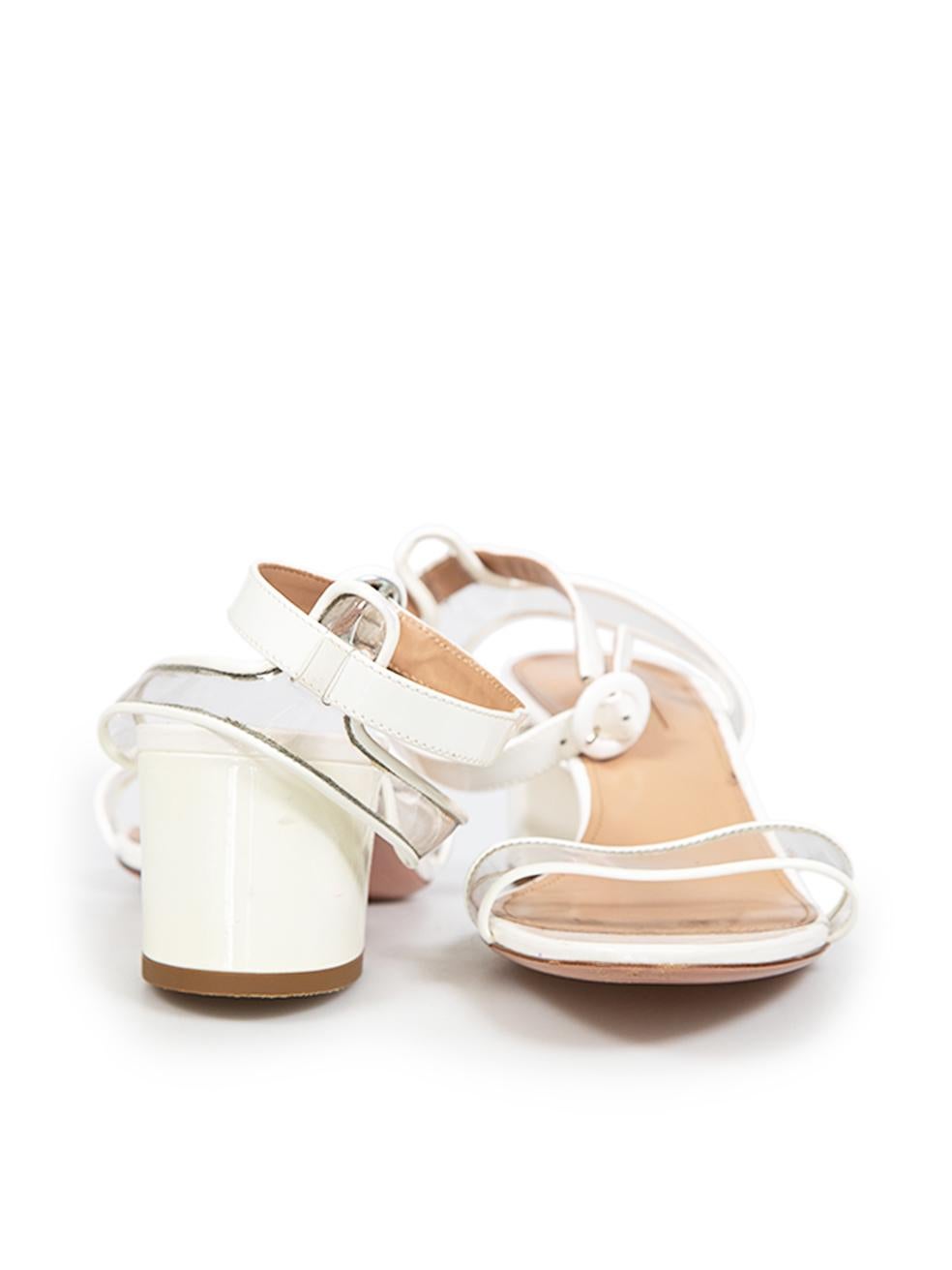 Blanc Aquazzura - Sandales à bout ouvert, blanches, taille IT 37 en vente