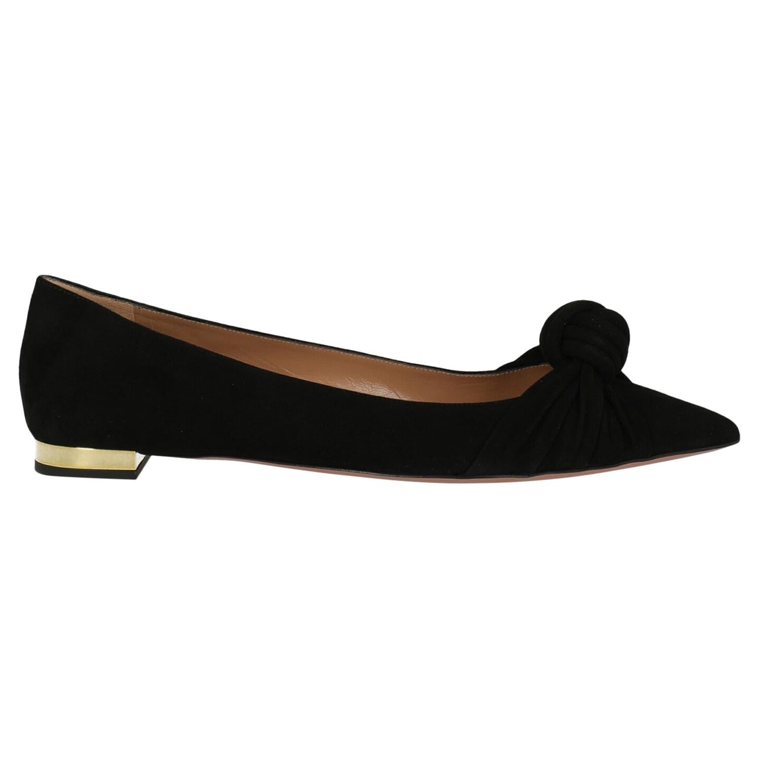 Aquazzura  Women   Ballet flats  Black Leather EU 41 For Sale