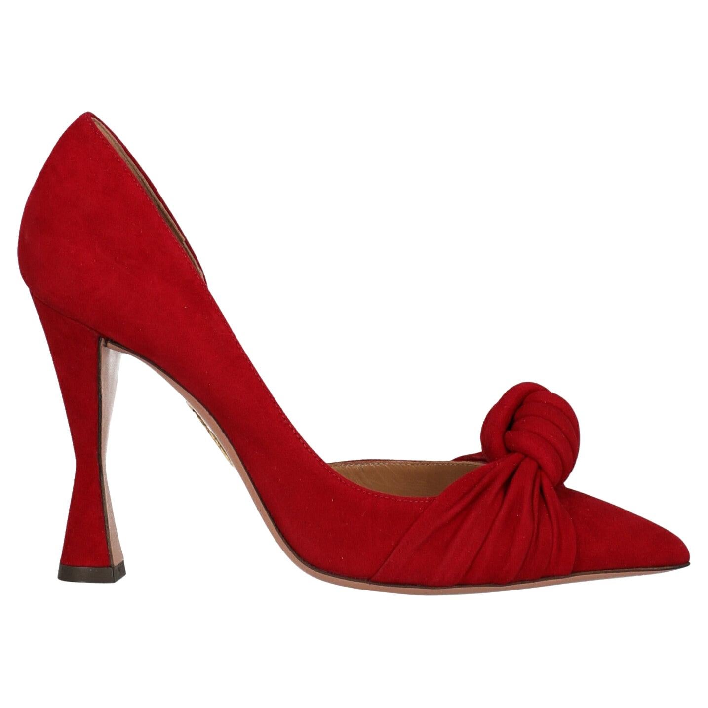 Aquazzura  Women   Pumps  Red Leather EU 37.5 For Sale