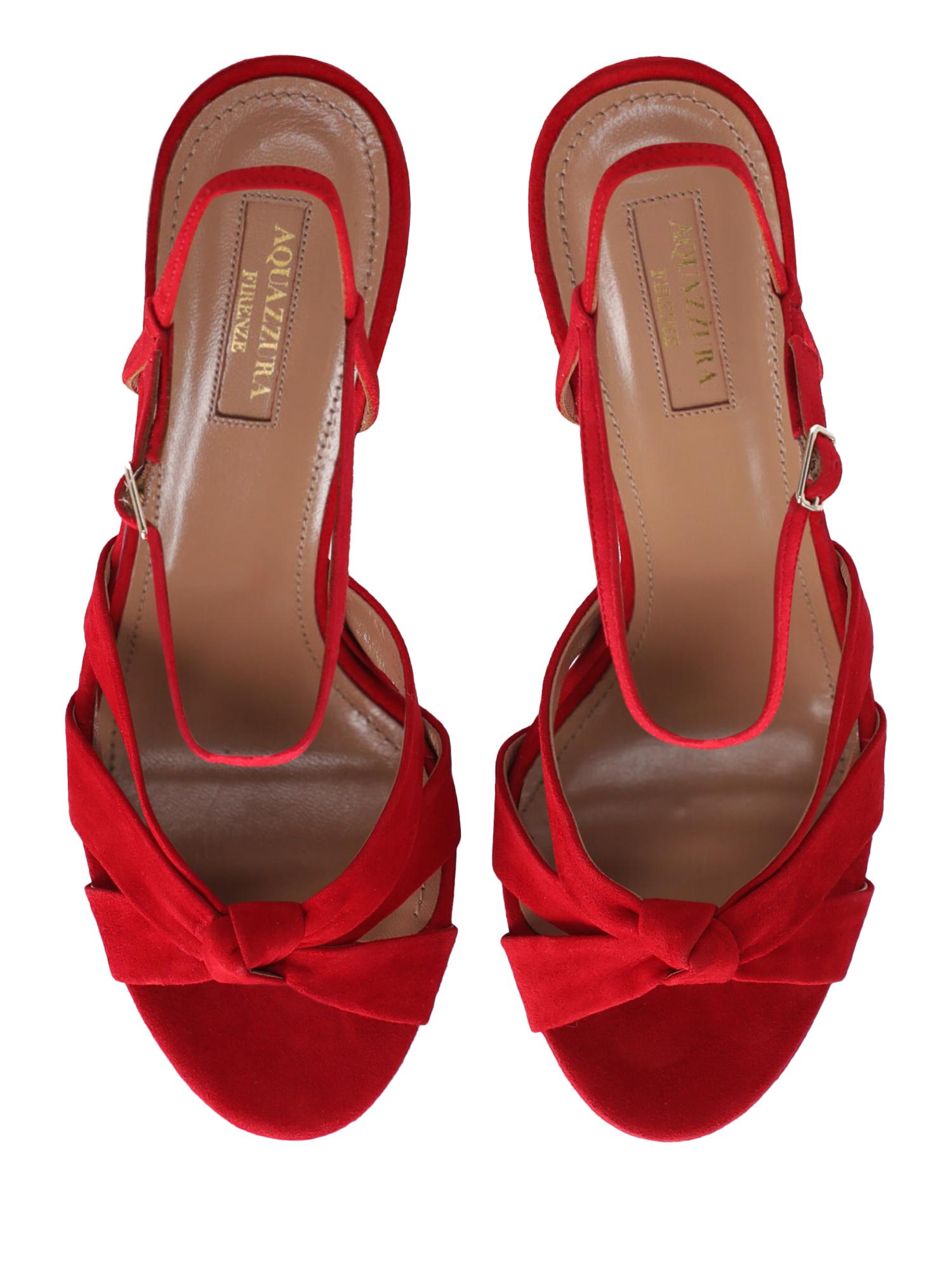 Aquazzura  Women   Sandals  Red Leather EU 40 In Good Condition For Sale In Milan, IT