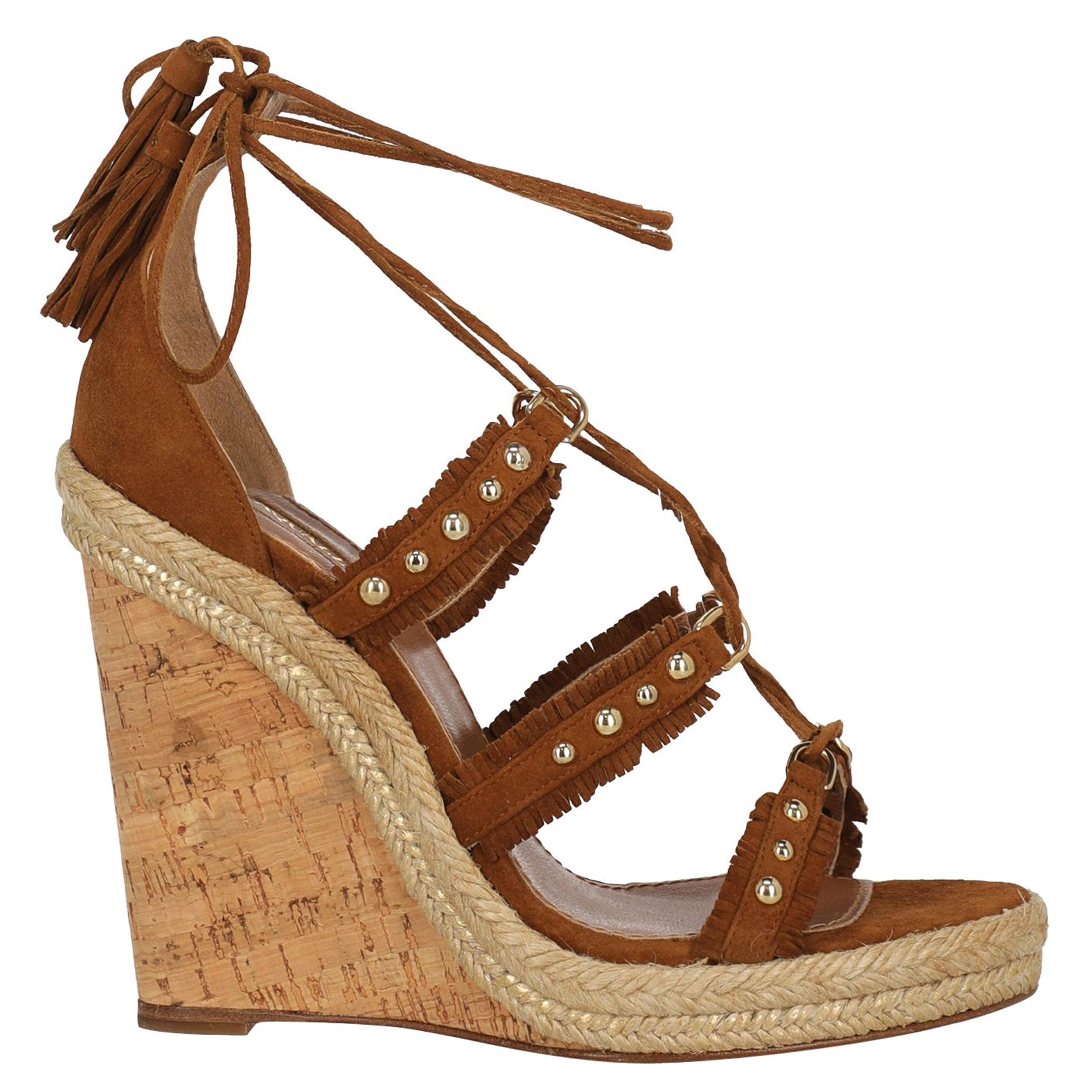 Aquazzura  Women   Wedges  Brown Leather EU 38 For Sale