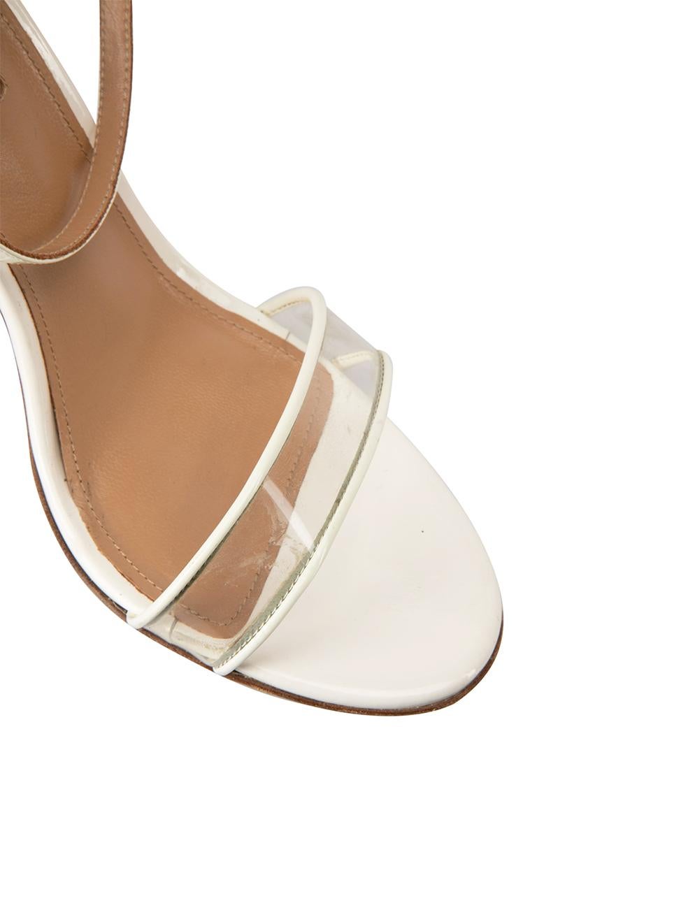 Aquazzura Women's White PVC Strap Sandals 2