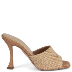 AQUAZZURA x RAQUEL DINZI VIOLETTE DINZI beige rafia Mules Sandali Scarpe 38