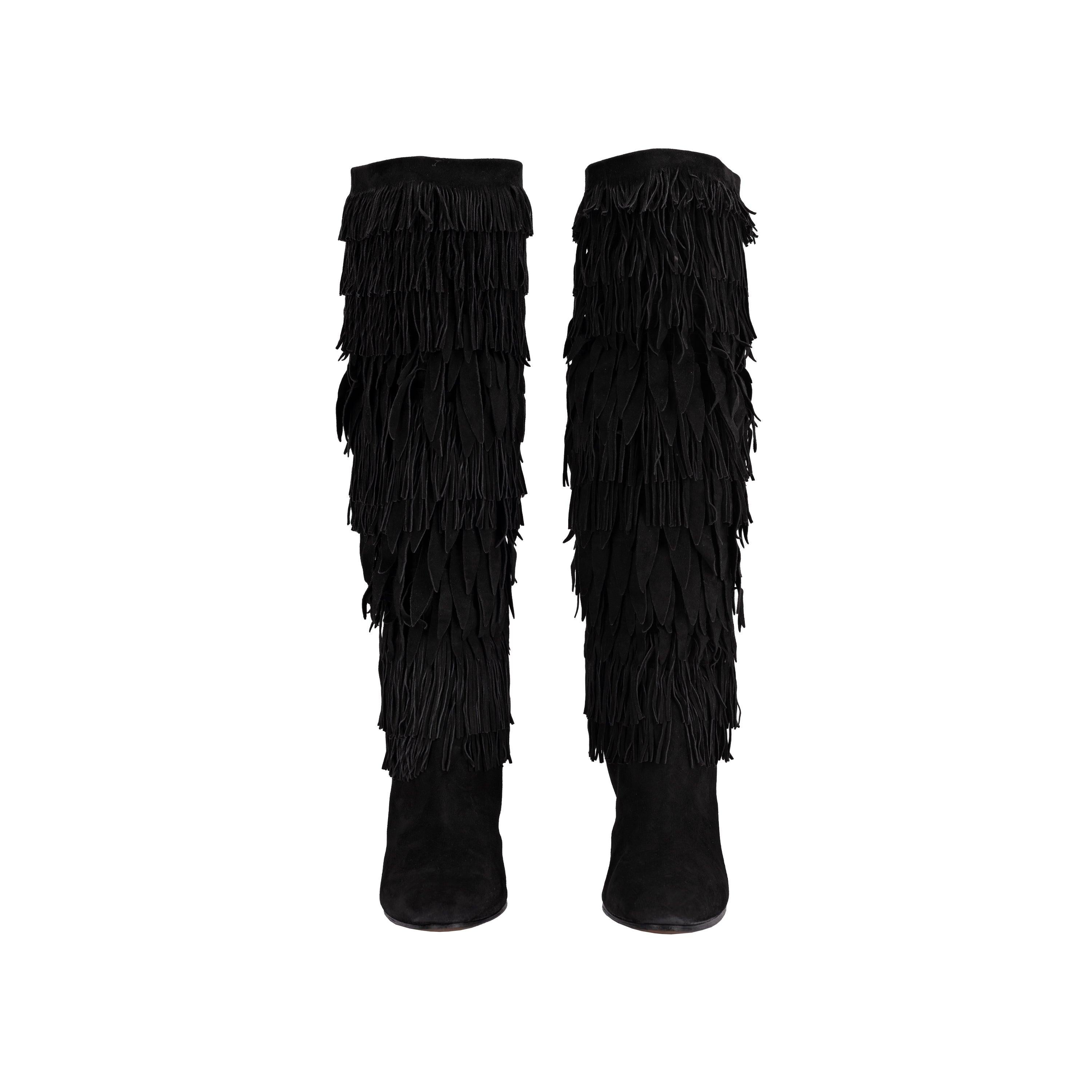 Botas Aquazzurra con Flecos - '10s Negro en venta