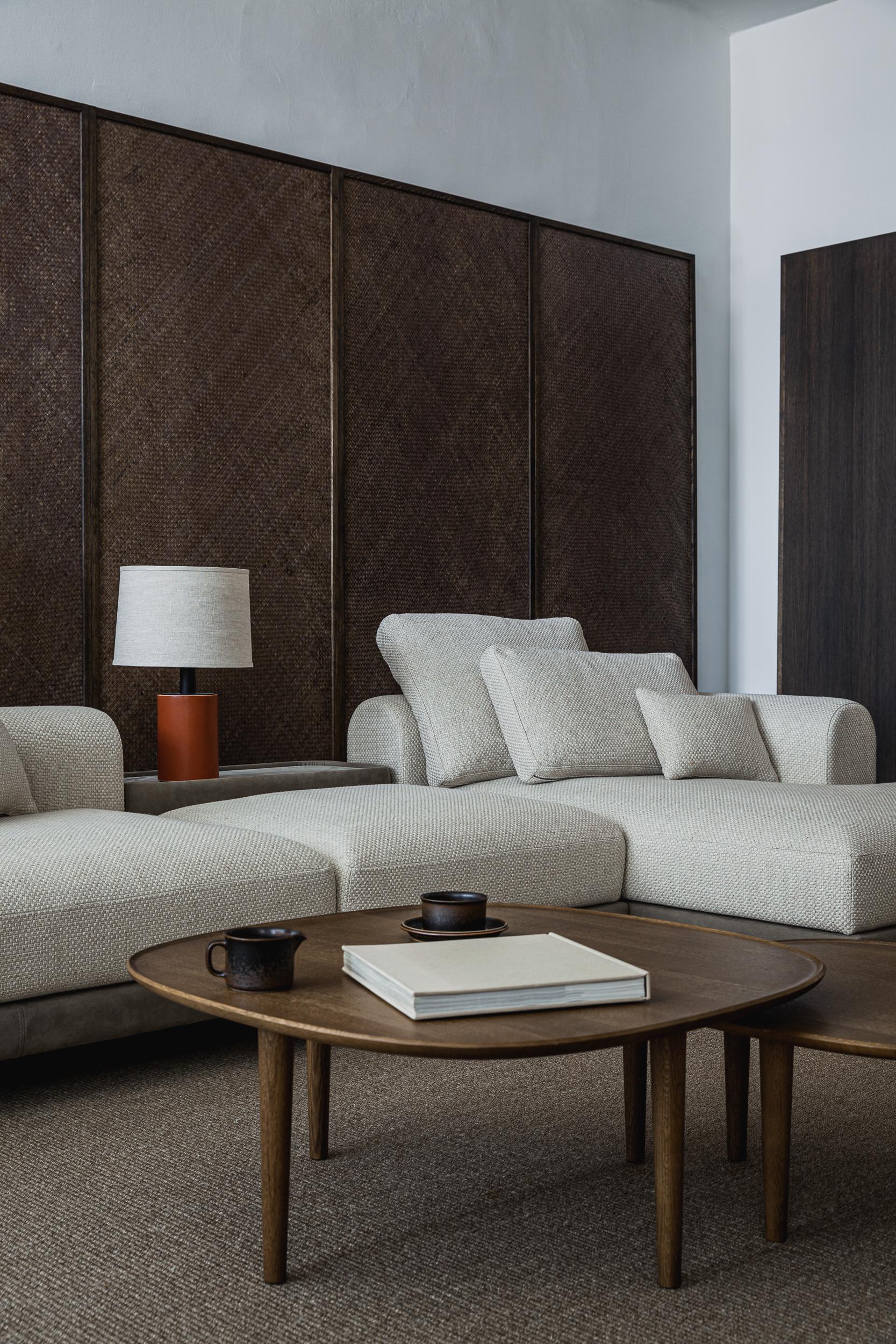 Scandinavian Modern 'Aqueduct' Contemporary Sofa by Poiat, Setup 1, Fox 02, Low Plinth For Sale