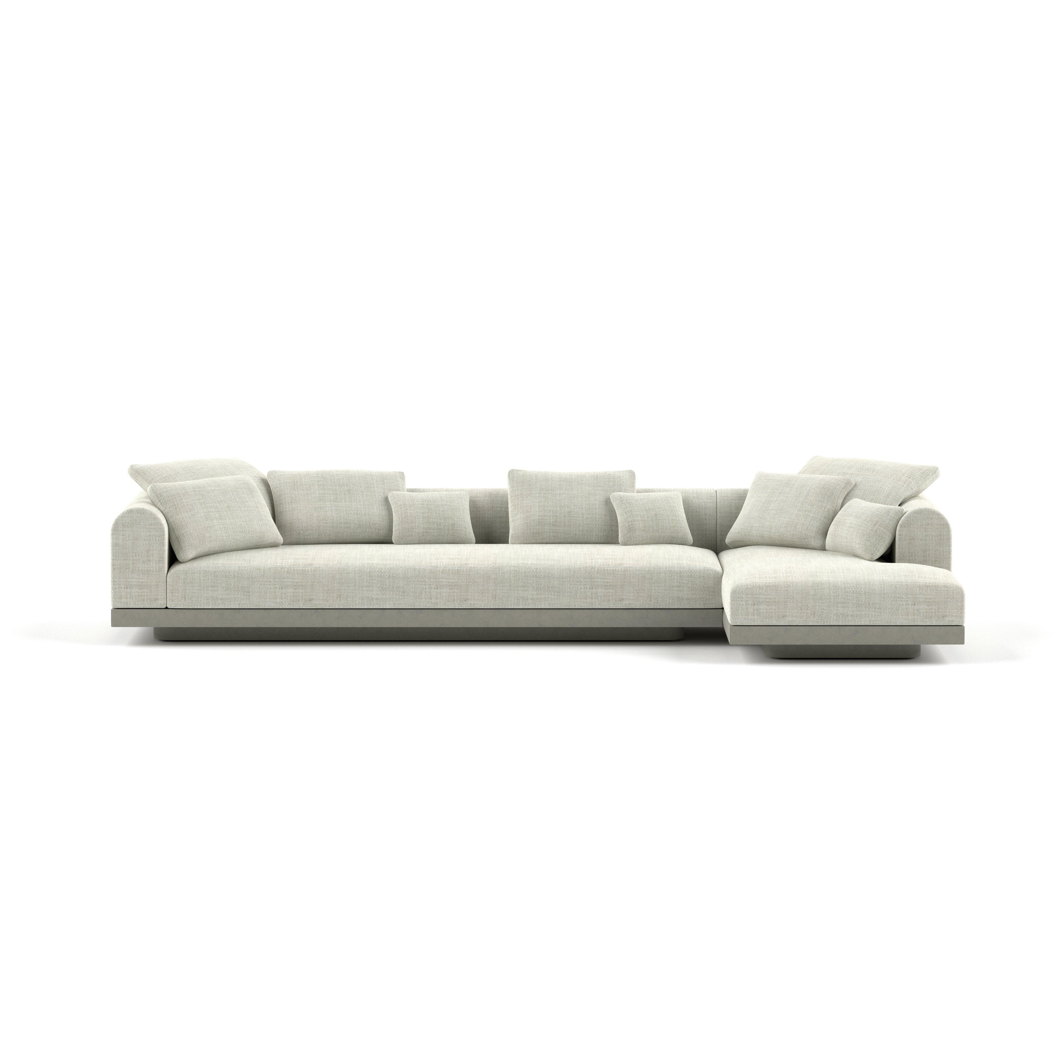 'Aqueduct' Contemporary Sofa by Poiat, Setup 2, Fox 02, High Plinth For Sale 1