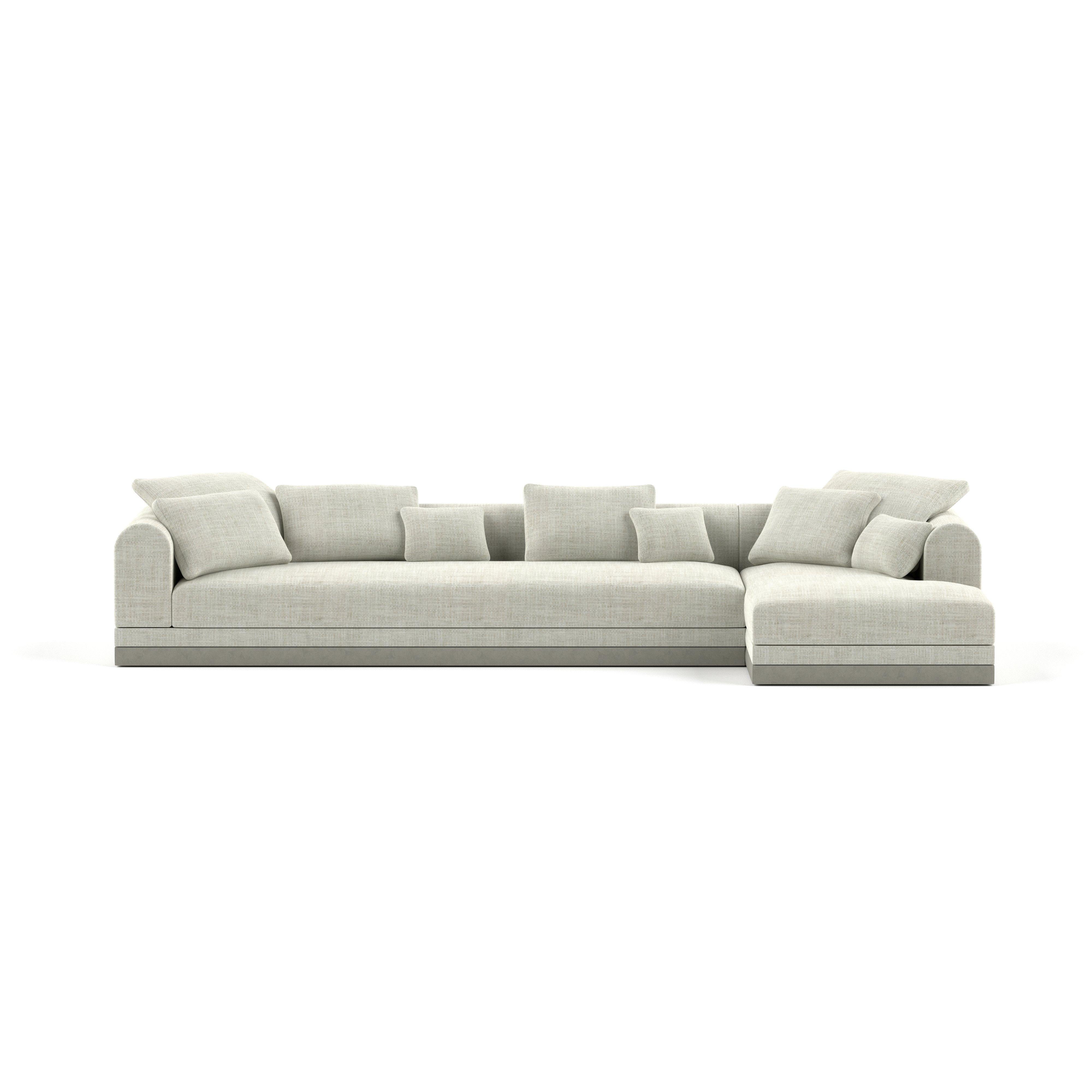 'Aqueduct' Contemporary Sofa by Poiat, Setup 2, Fox 02, Low Plinth For Sale 1