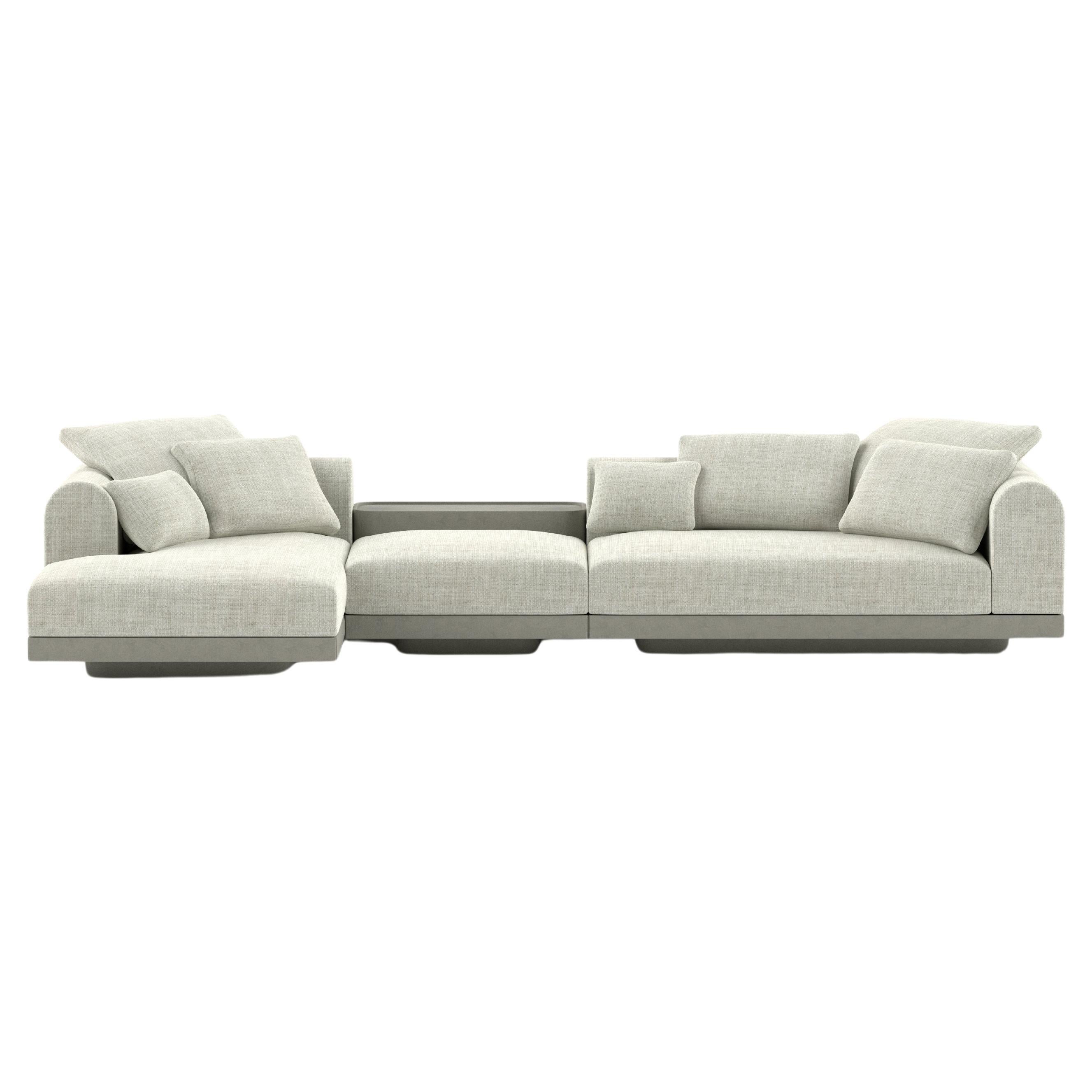 'Aqueduct' Contemporary Sofa by Poiat, Setup 3, Fox 02, High Plinth For Sale