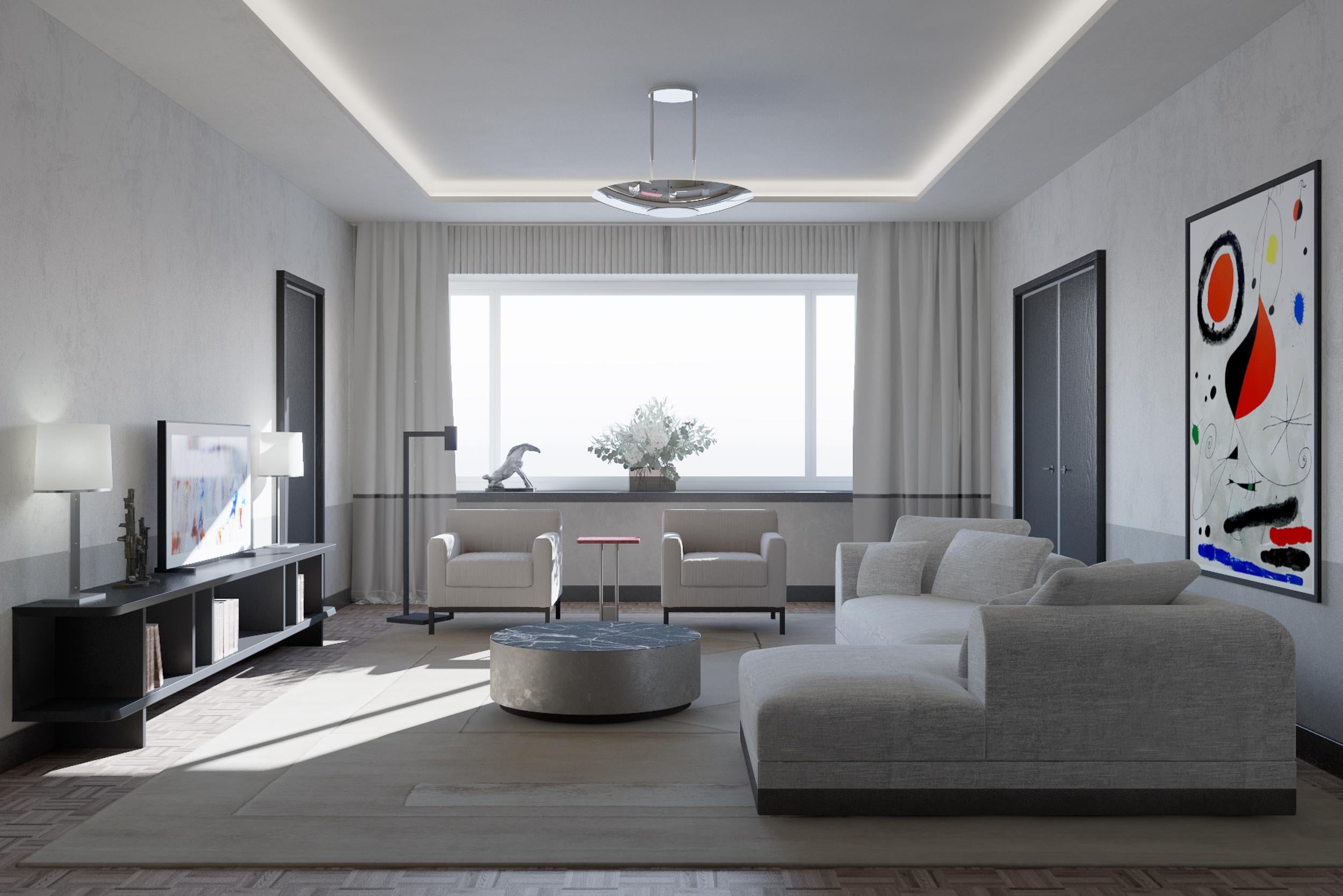 Scandinave moderne Aqueduct' Contemporary Sofa by Poiat, Setup 3, Fox 02, Low Plinth en vente