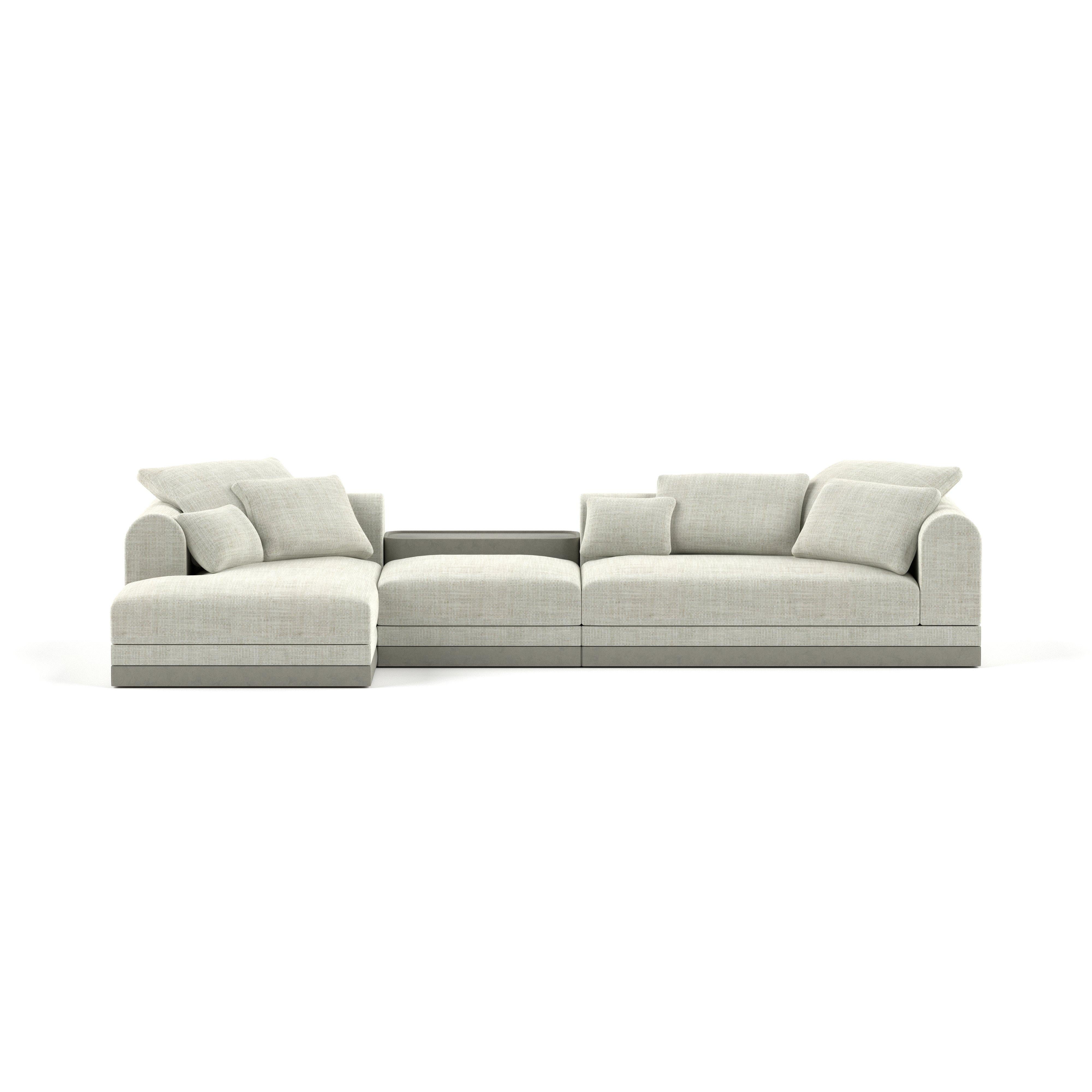 Zeitgenössisches Sofa „Aqueduct“ von Poiat, Setup 3, Fuchs 02, niedriger Sockel im Angebot 1