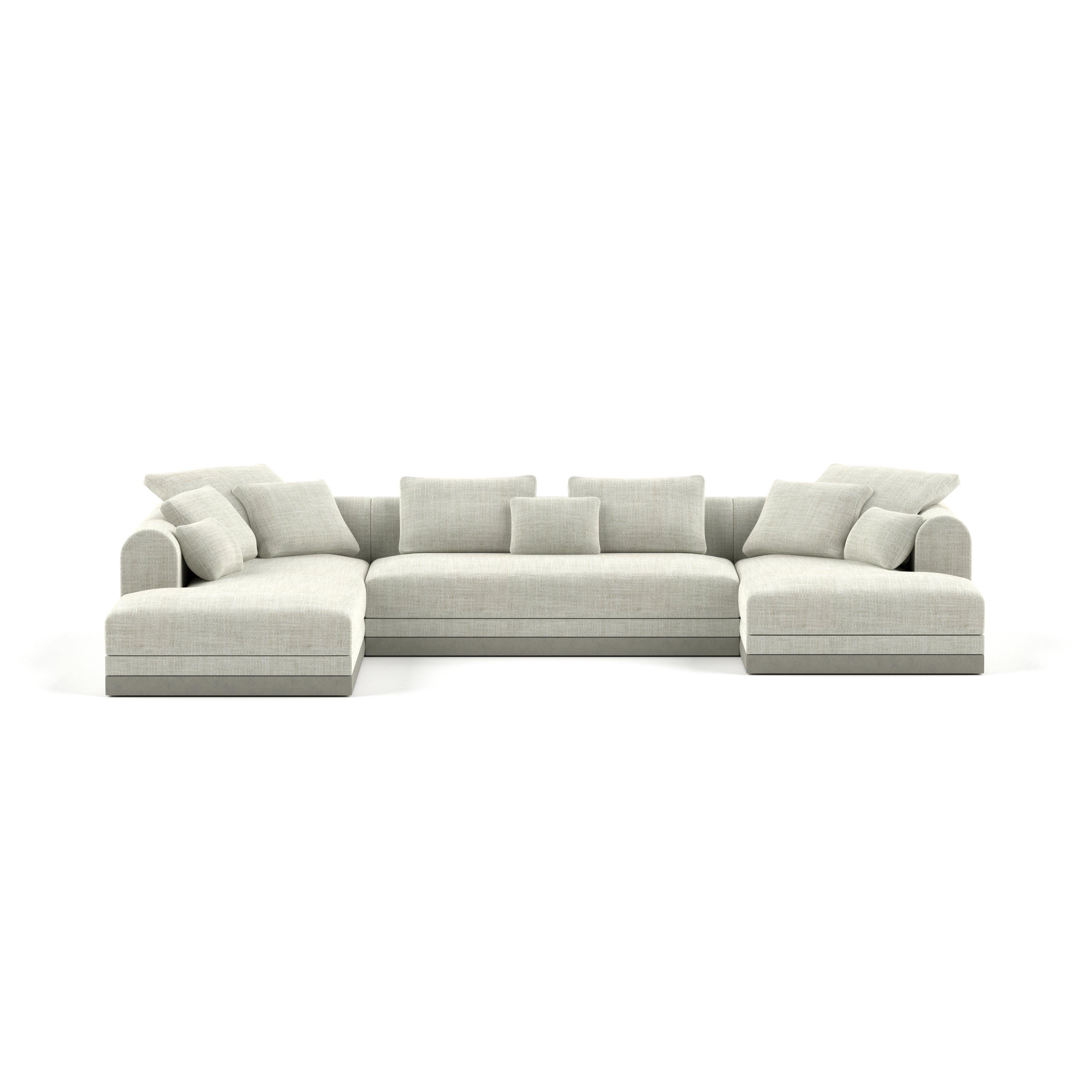 'Aqueduct' Contemporary Sofa by Poiat, Setup 4, Fox 02, High Plinth For Sale 3