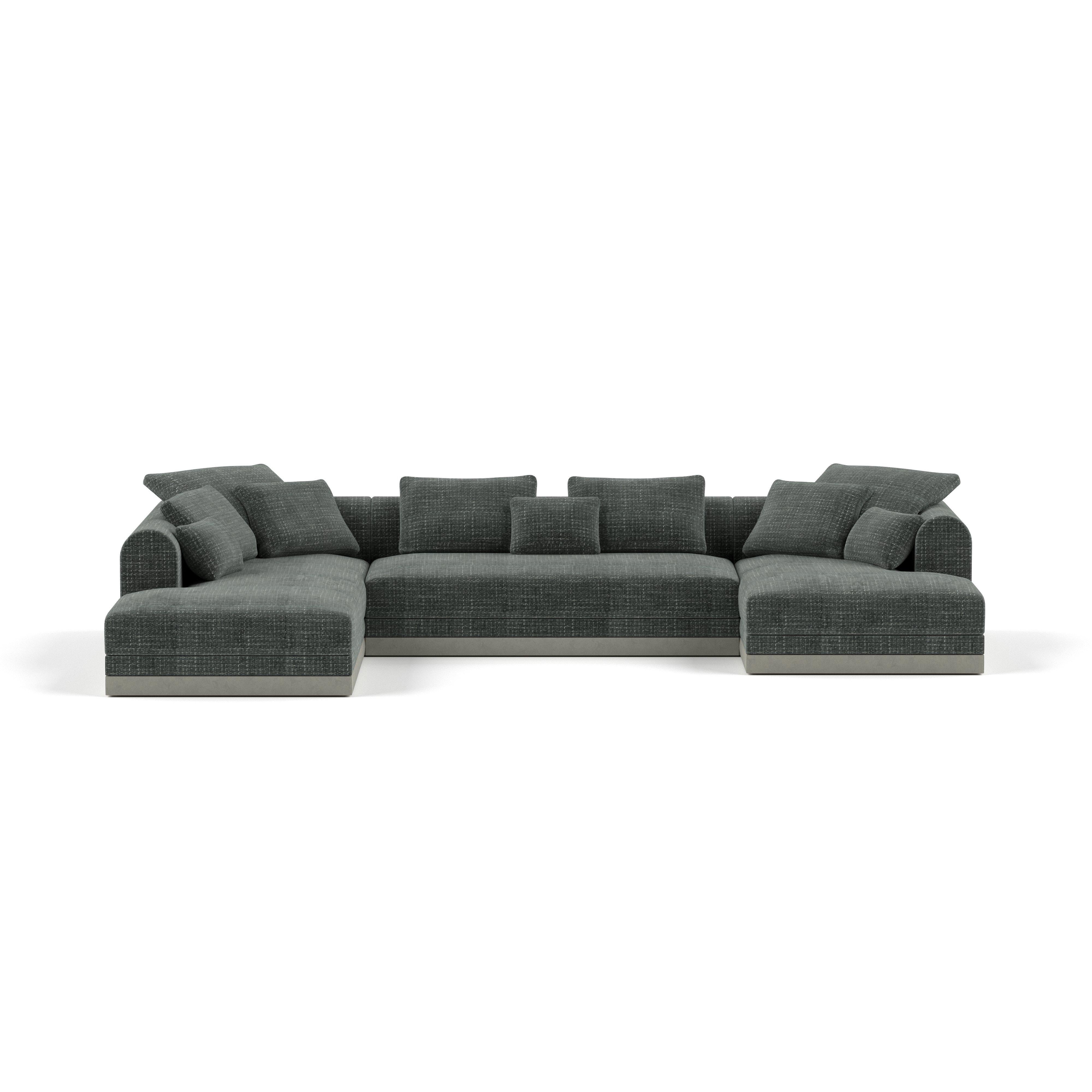 'Aqueduct' Contemporary Sofa by Poiat, Setup 4, Fox 02, High Plinth For Sale 4