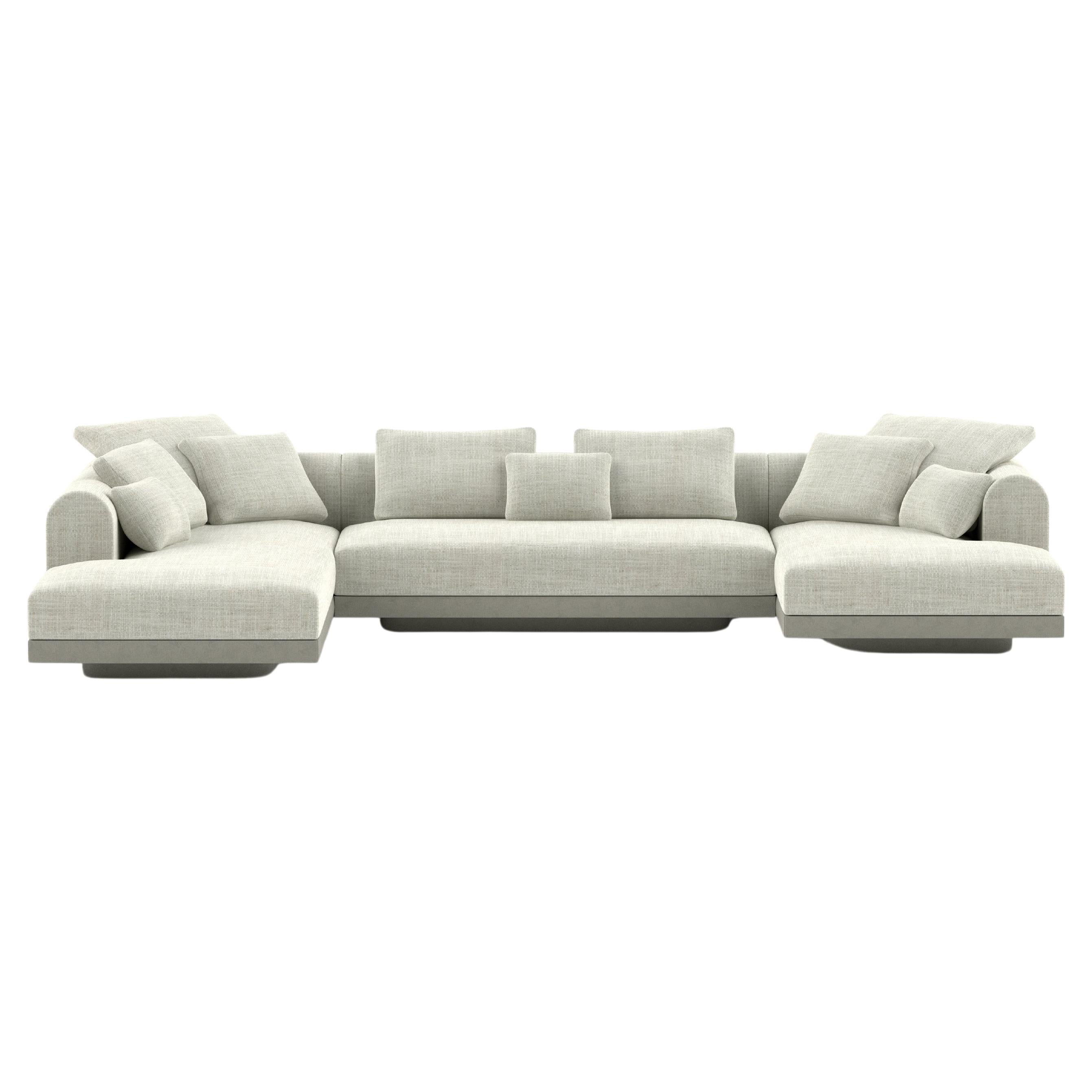 'Aqueduct' Contemporary Sofa by Poiat, Setup 4, Fox 02, High Plinth