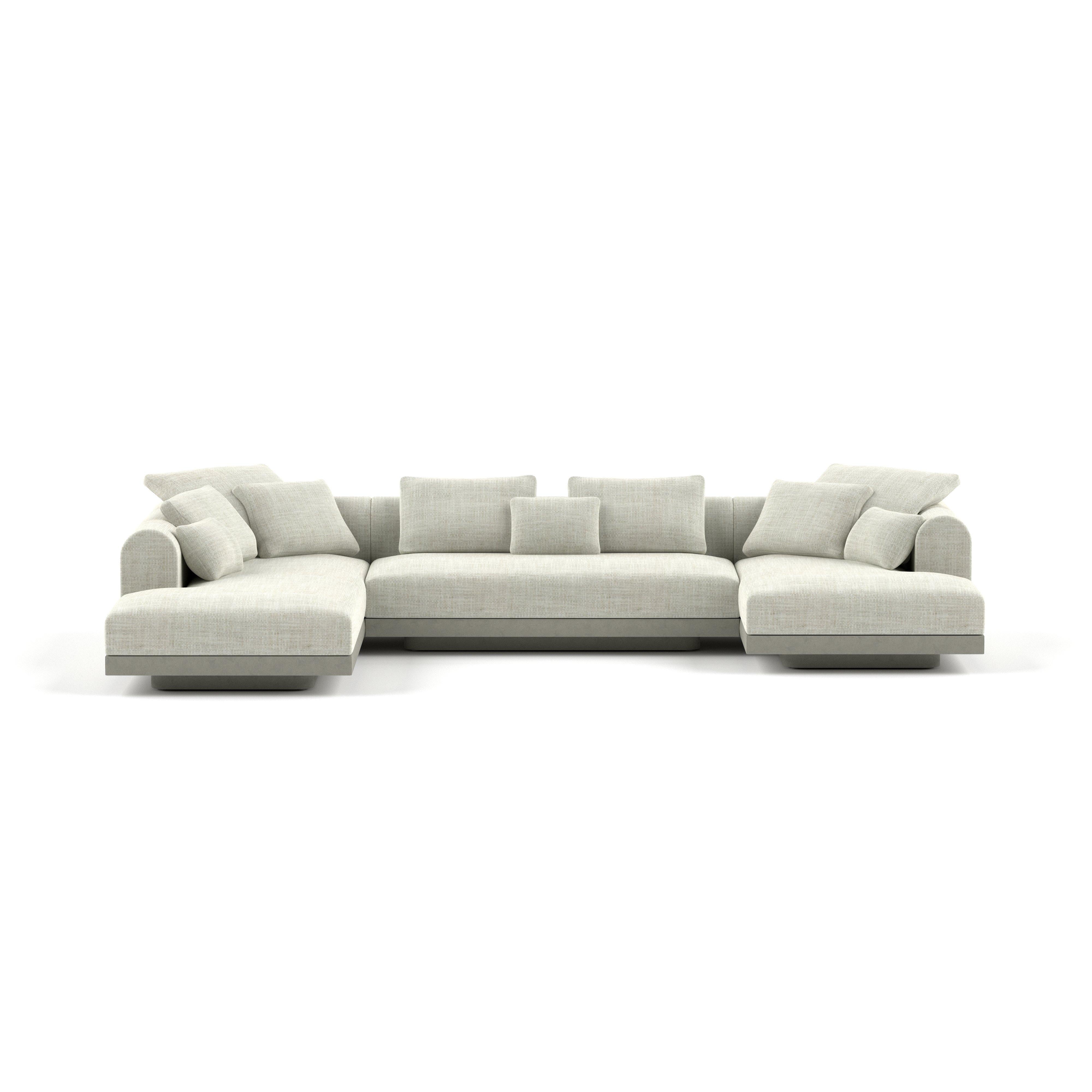 Zeitgenössisches Sofa „Aqueduct“ von Poiat, 4er-Set, Fuchs 02, niedriger Sockel im Angebot 2