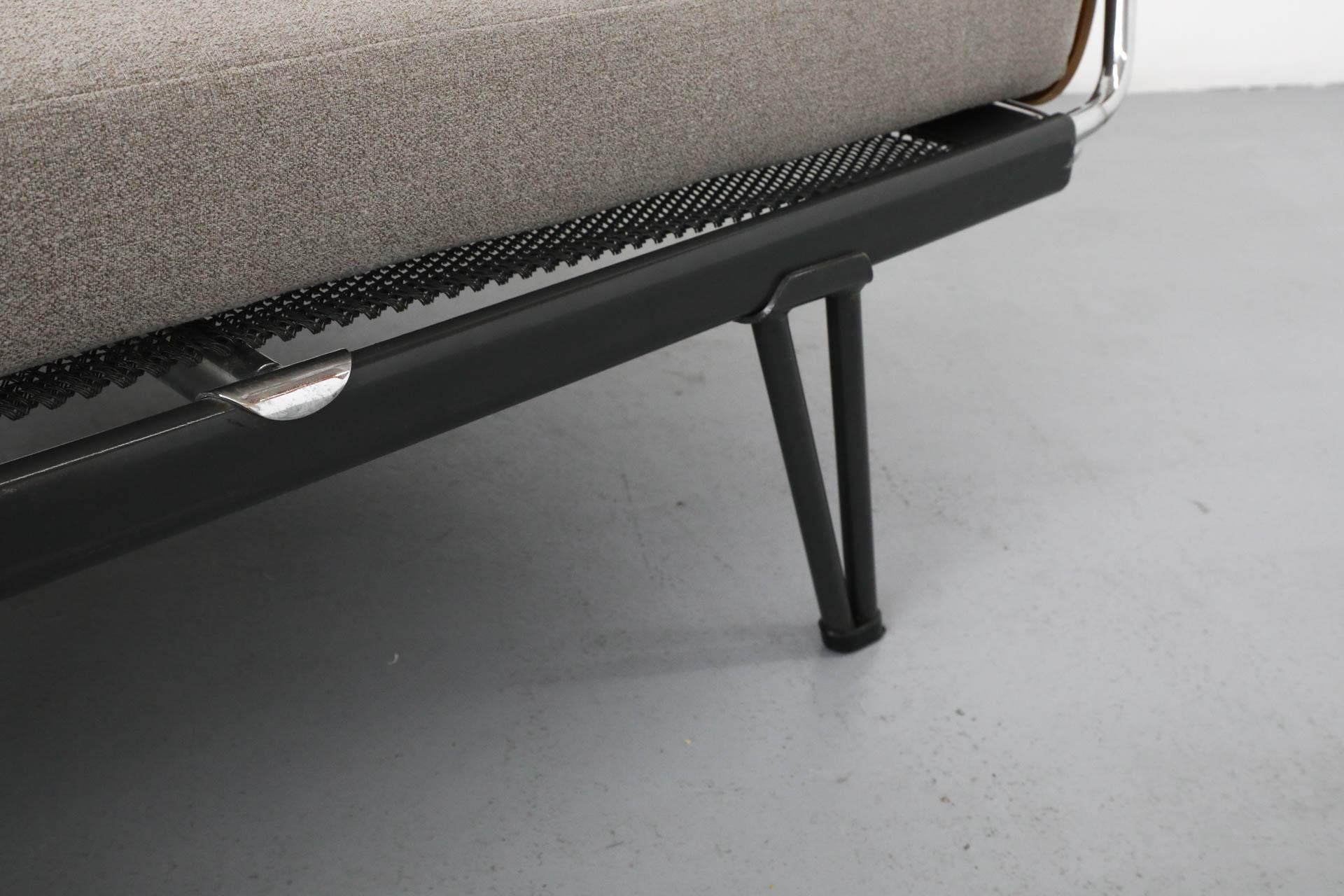 A.R. Cordemeyer for Auping Industrial Daybed with Teak Ends & New Gray Mattress 4