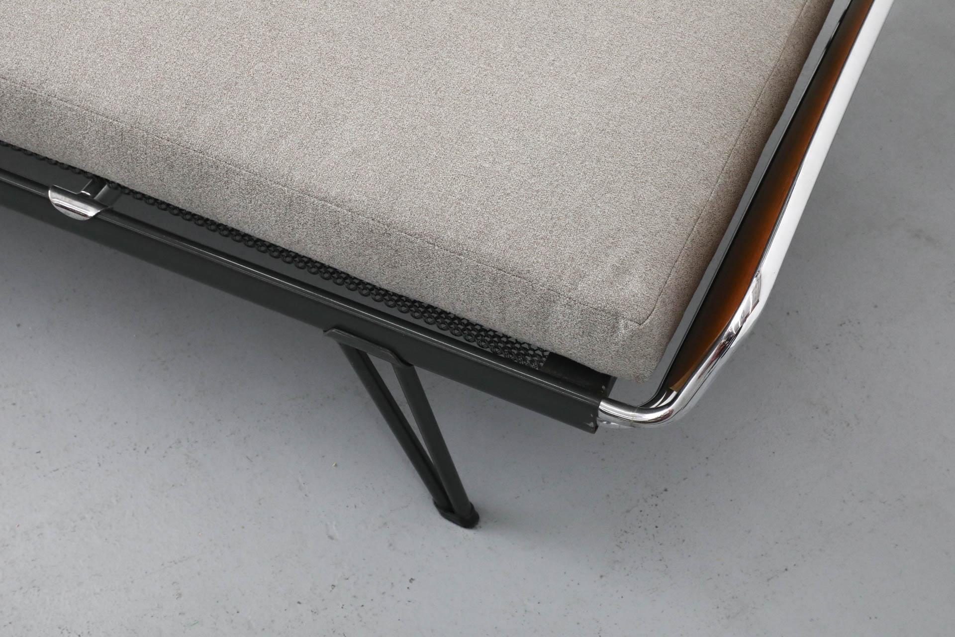 A.R. Cordemeyer for Auping Industrial Daybed with Teak Ends & New Gray Mattress 5