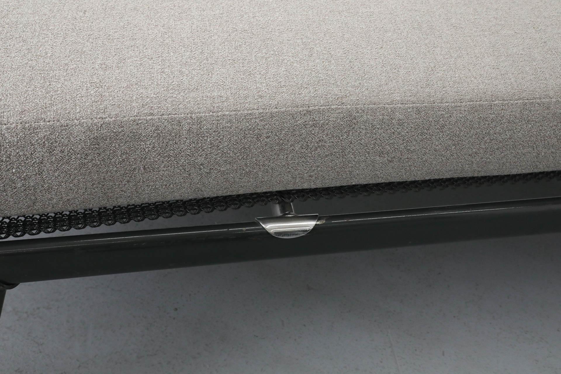 A.R. Cordemeyer for Auping Industrial Daybed with Teak Ends & New Gray Mattress 3