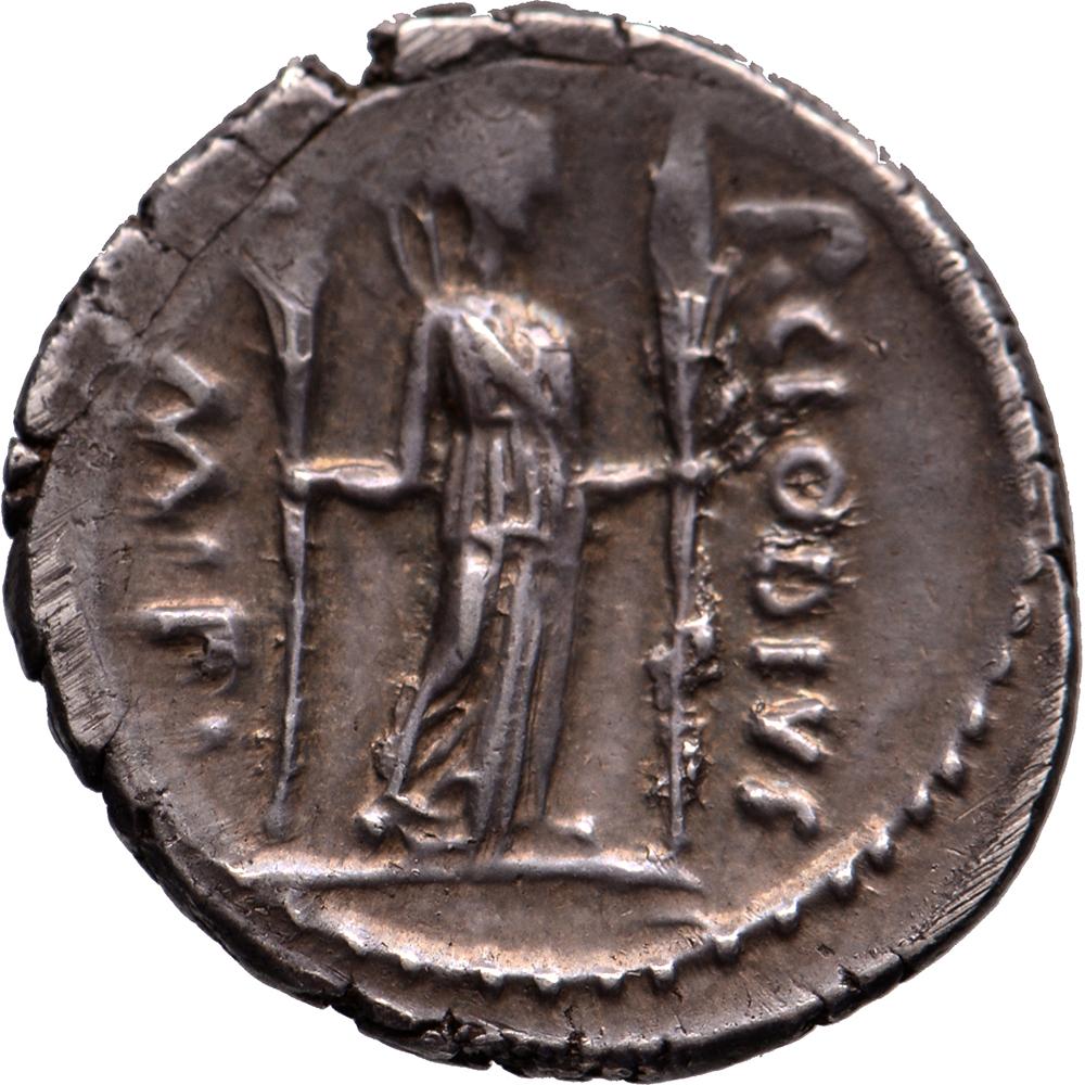 Obverse: P CLODIVS / M F., laureate head of Apollo right; lyre to left
Reverse: Diana Lucifera standing right, bow and quiver over her shoulder, holding torches
 
BEAUTIFUL TONING

Weight: 3.92 g
Grade: About extremely fine
Mint: Rome
Reference: