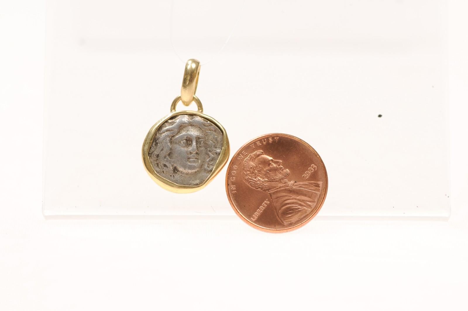 AR Drachm Helios [coin} Pendant with 18K gold (pendant only) For Sale 8
