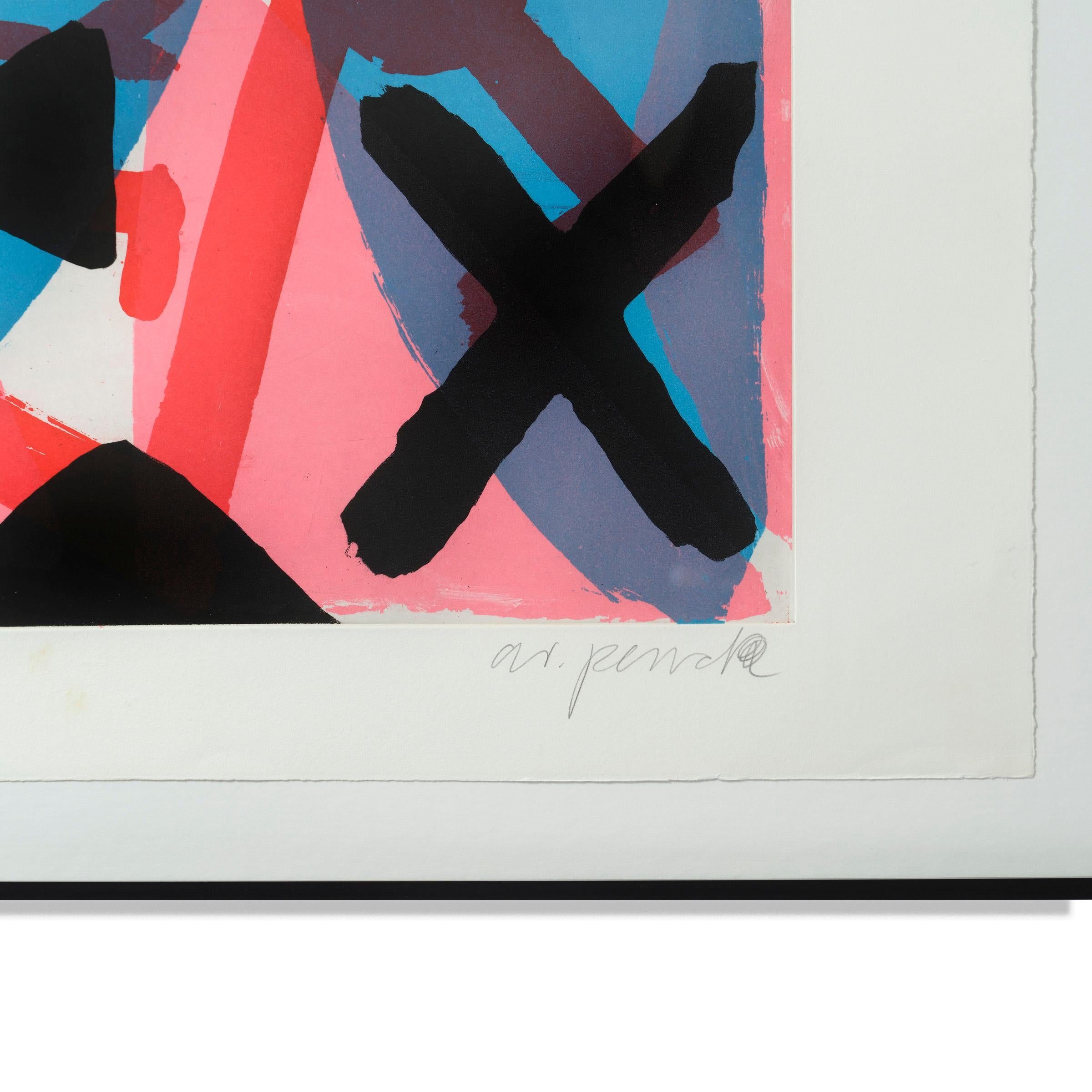 Moderne A.R. Gravure couleur Penck, sans titre, années 1990 en vente